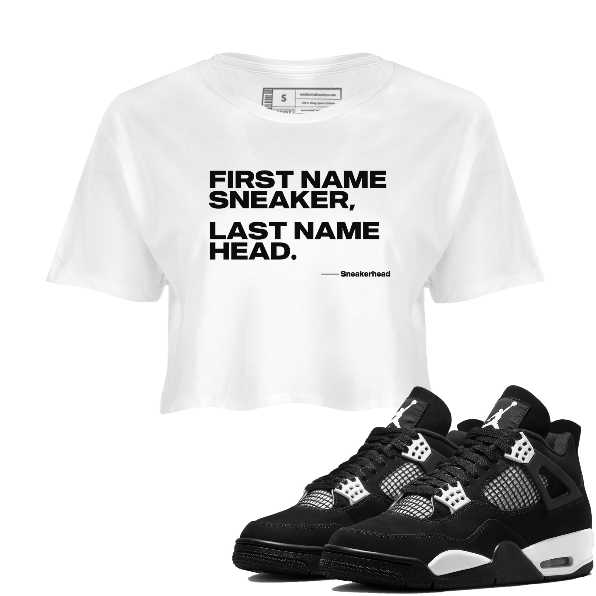 My Name Is snkmatch snkmatch Women's Top - Air Jordan 4 White Thunder