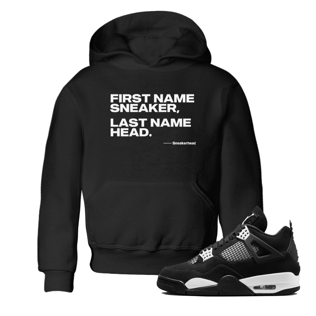 My Name Is snkmatch snkmatch Tees Kids - Air Jordan 4 White Thunder