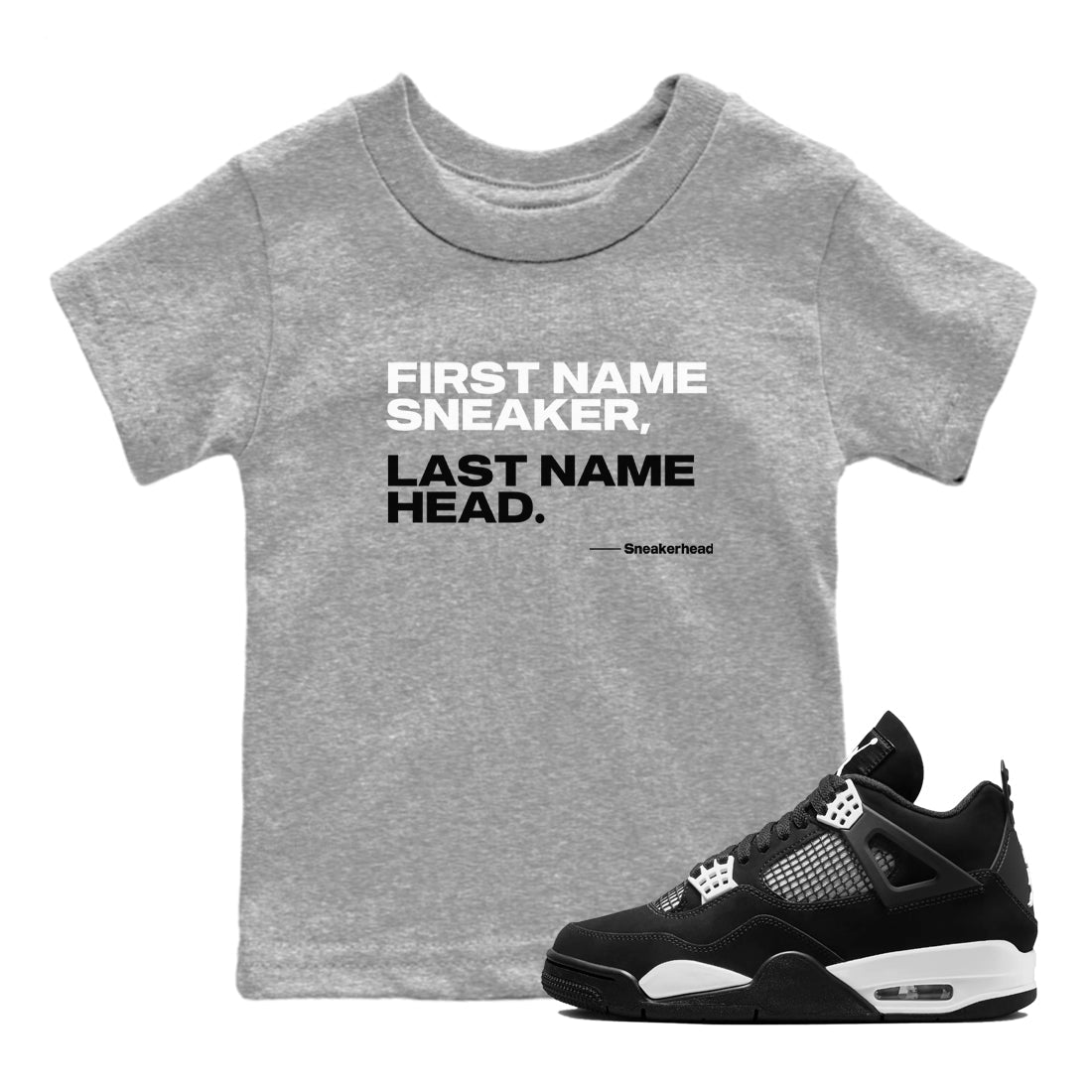My Name Is snkmatch snkmatch Tees Kids - Air Jordan 4 White Thunder