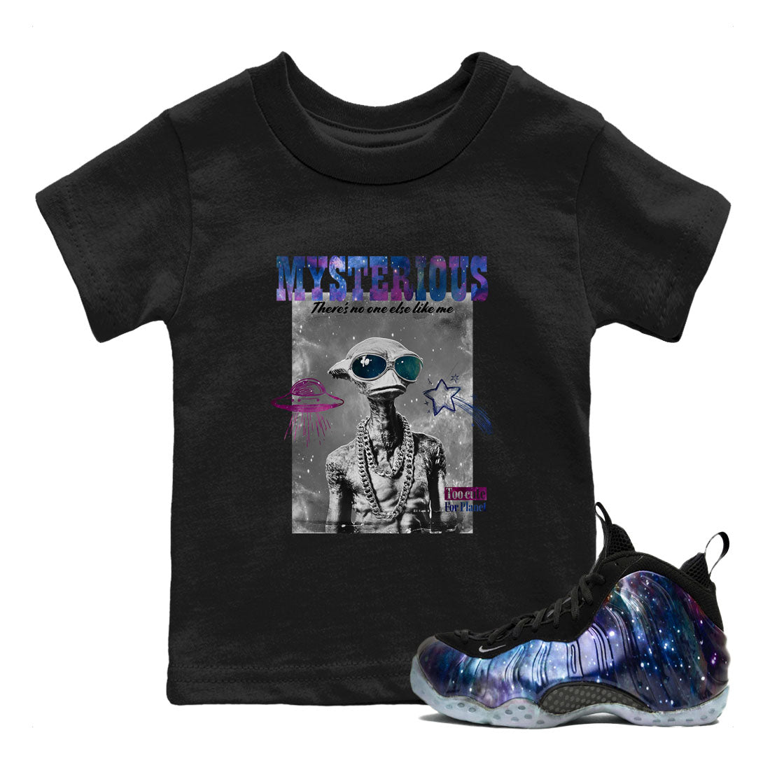 Mysterious Dude snkmatch Tees Kids - Air Foamposite One Galaxy