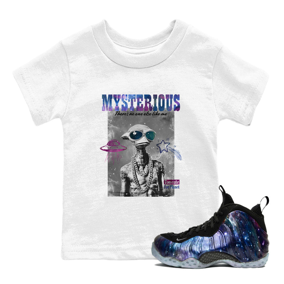 Mysterious Dude snkmatch Tees Kids - Air Foamposite One Galaxy
