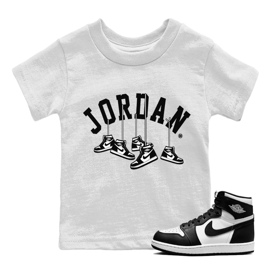 Hanging snkmatchs Kids Tops - Air Jordan 1 Black White
