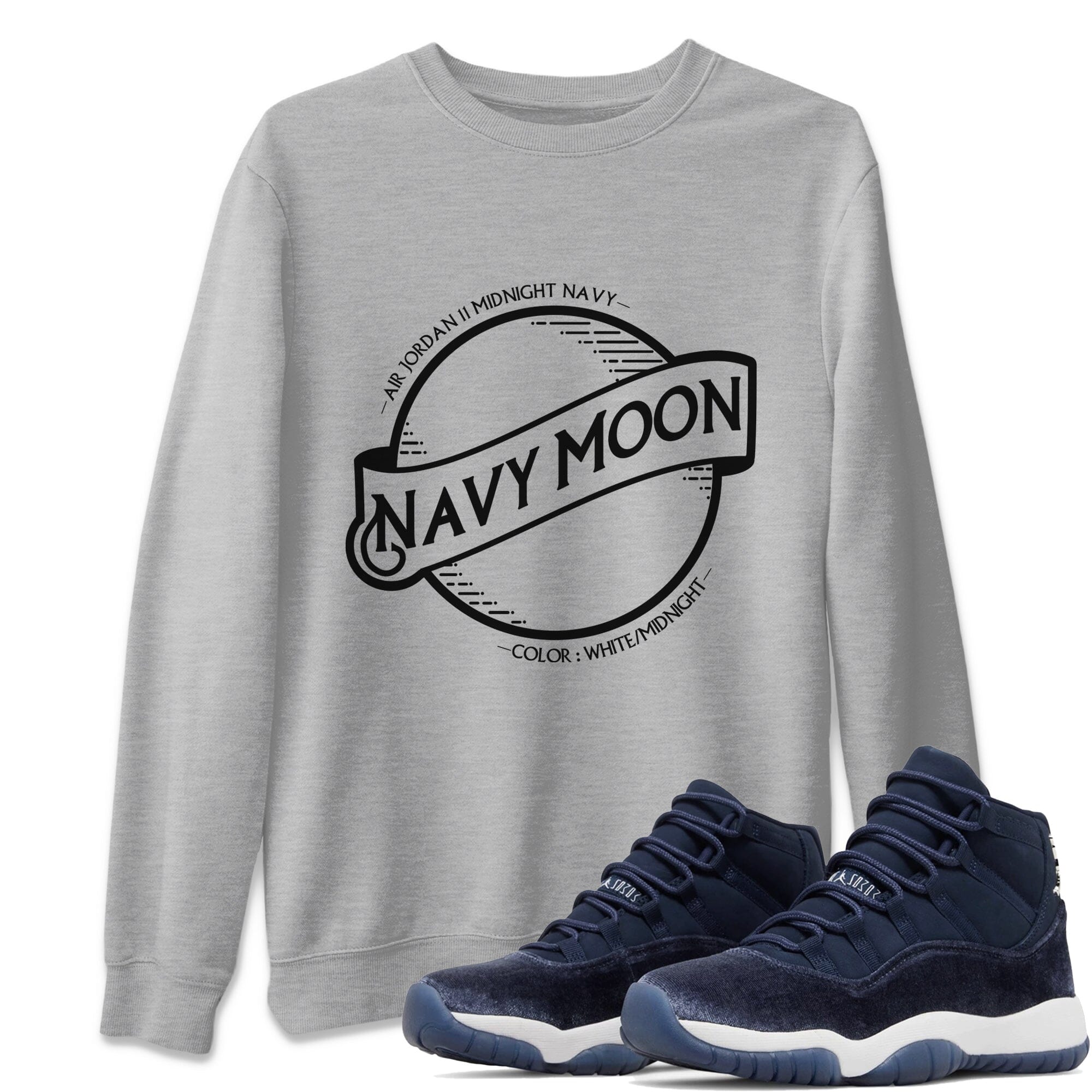 Navy Moon Unisex Tops - Air Jordan 11 Midnight Navy