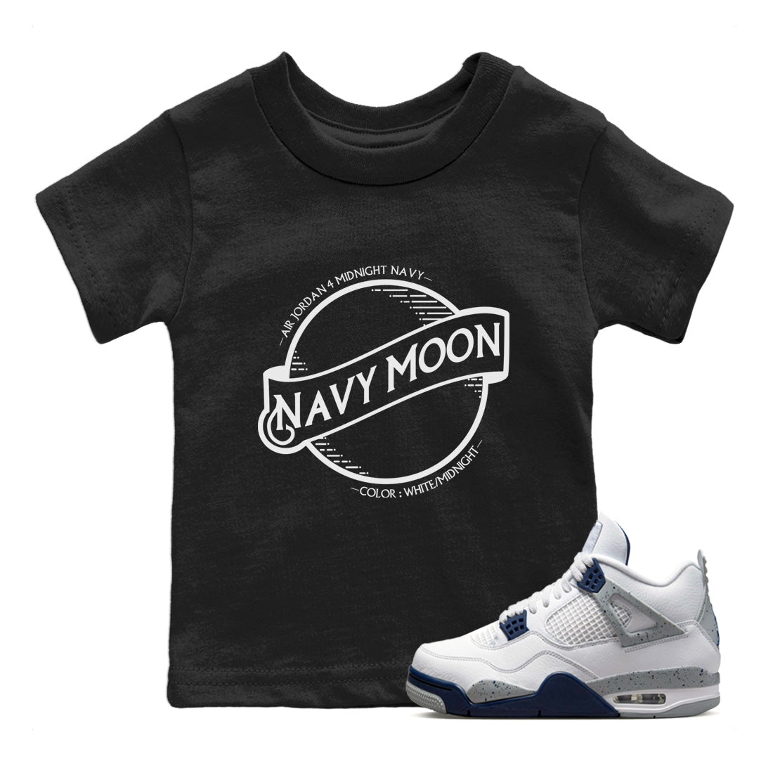 Navy Moon Kids Tops - Air Jordan 4 Midnight Navy