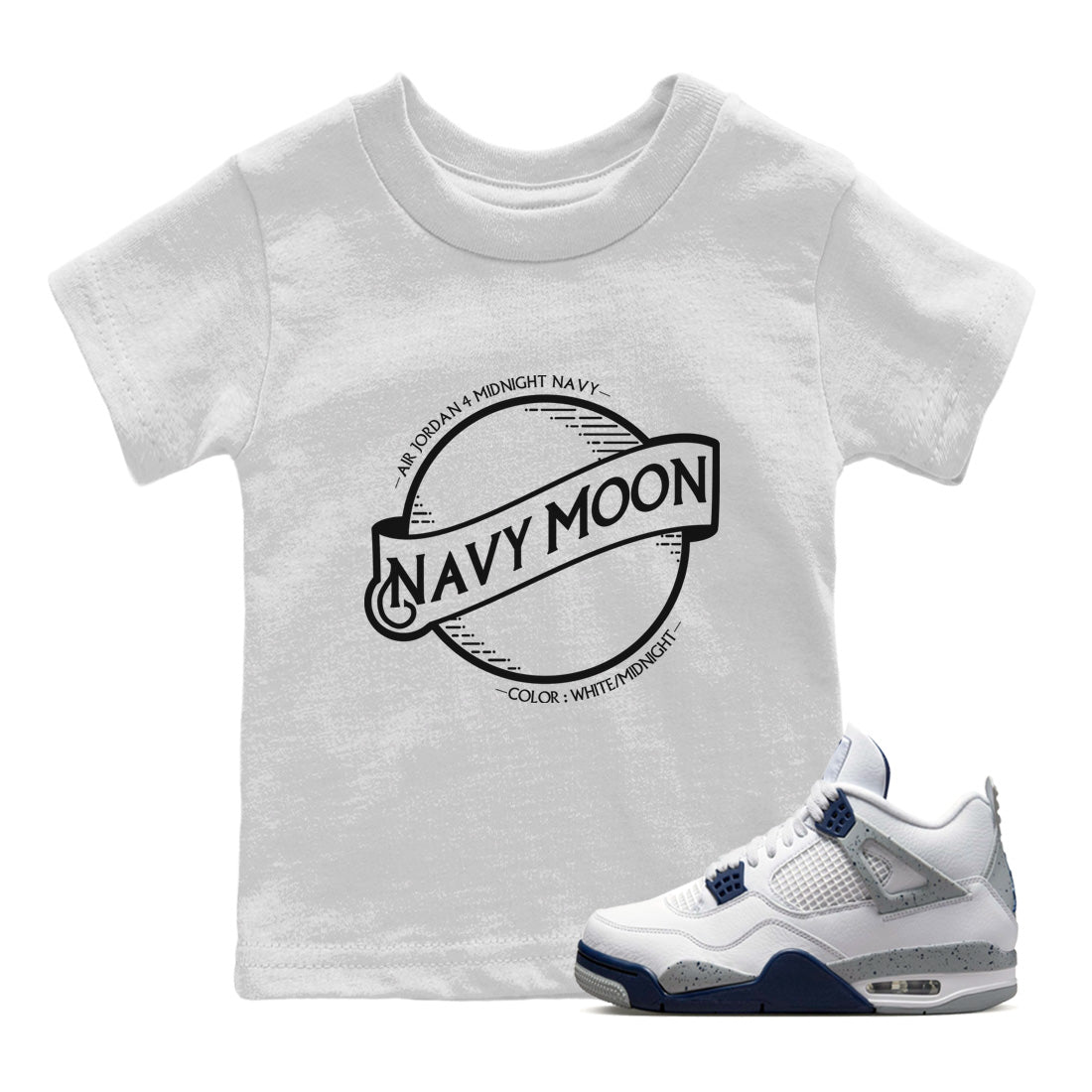 Navy Moon Kids Tops - Air Jordan 4 Midnight Navy