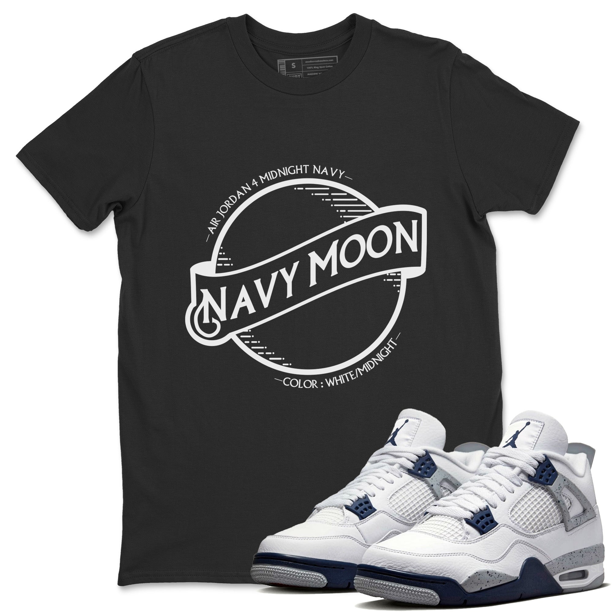 Navy Moon Unisex Tops - Air Jordan 4 Midnight Navy
