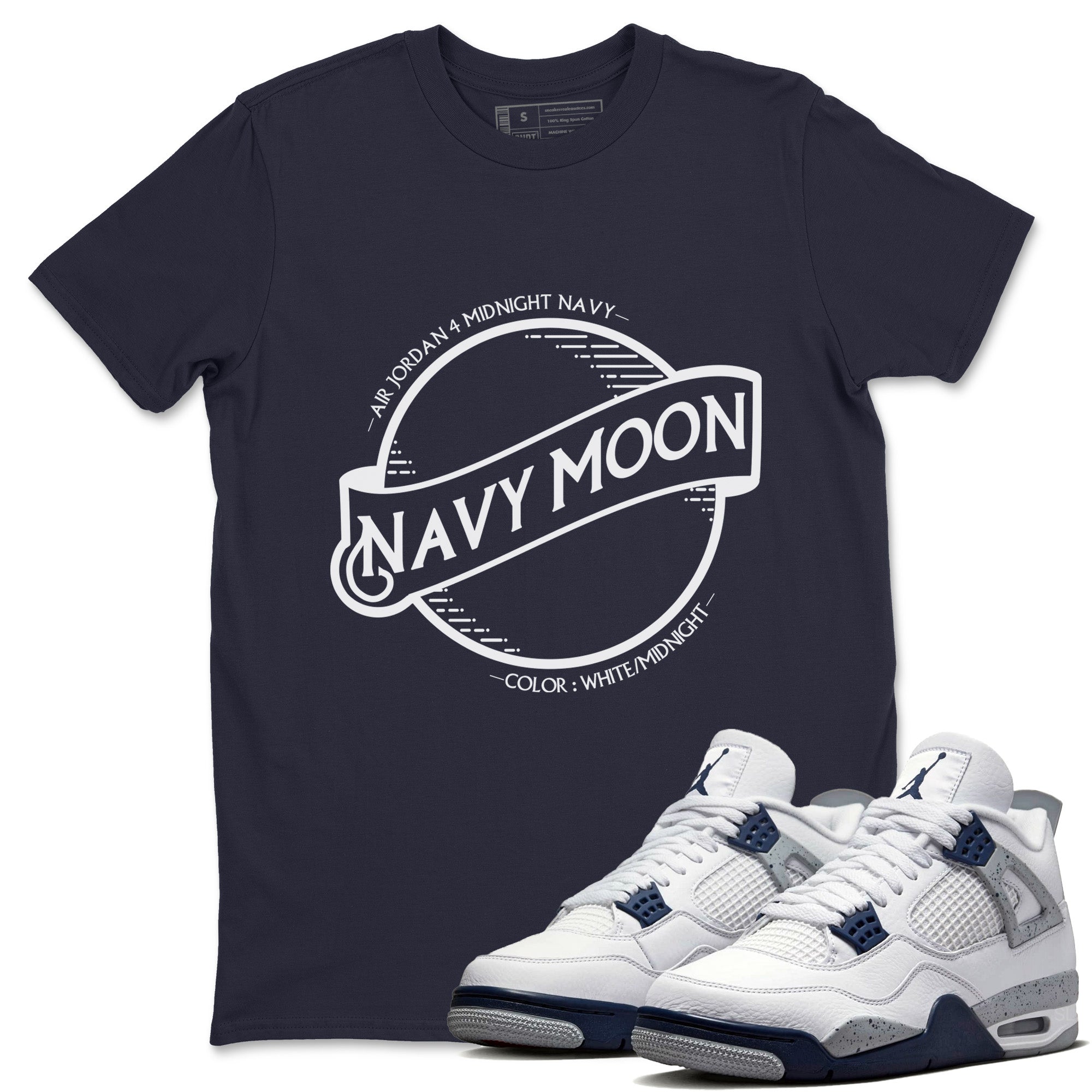 Navy Moon Unisex Tops - Air Jordan 4 Midnight Navy