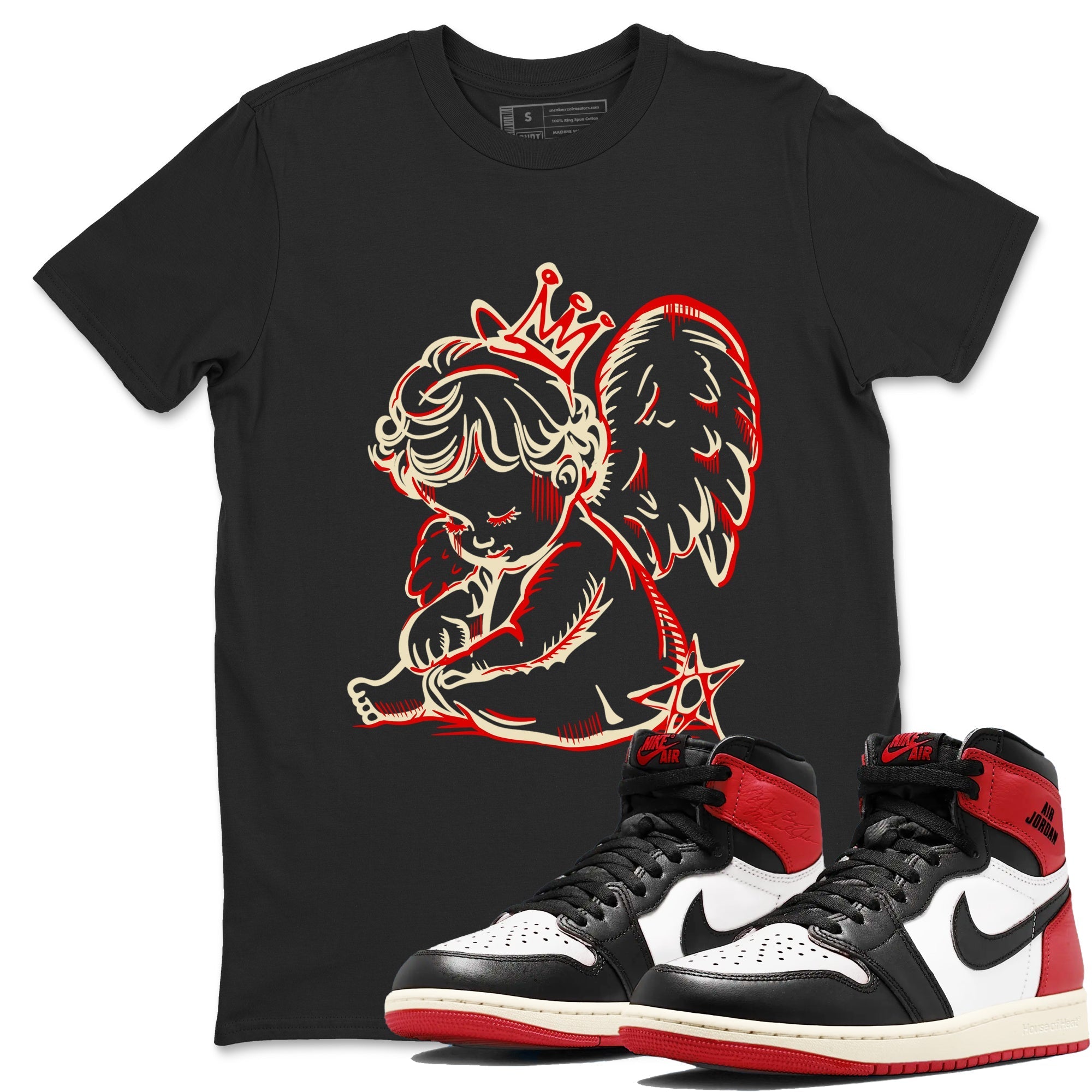 Neon Angel snkmatch Tees - Air Jordan 1 Black Toe Reimagined