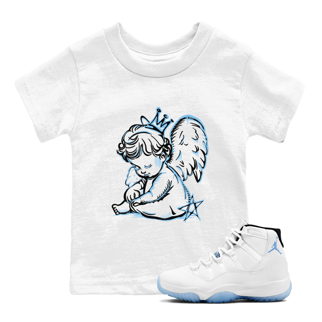 Neon Angel snkmatch Tees Kids - Air Jordan 11 Legend Blue