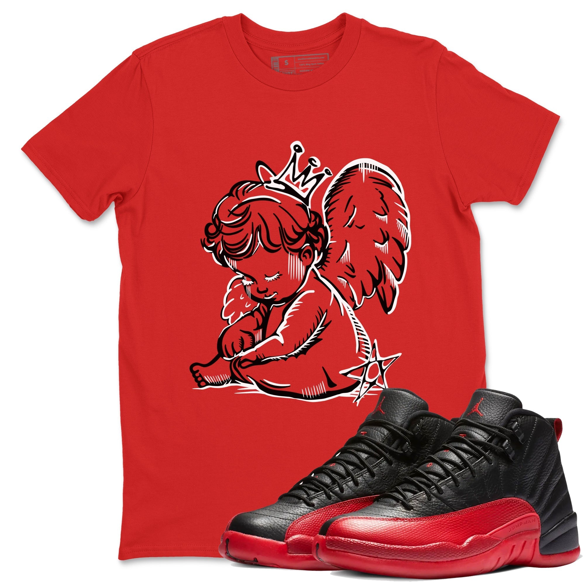 Neon Angel snkmatch Tees - Air Jordan 12 Flu Game