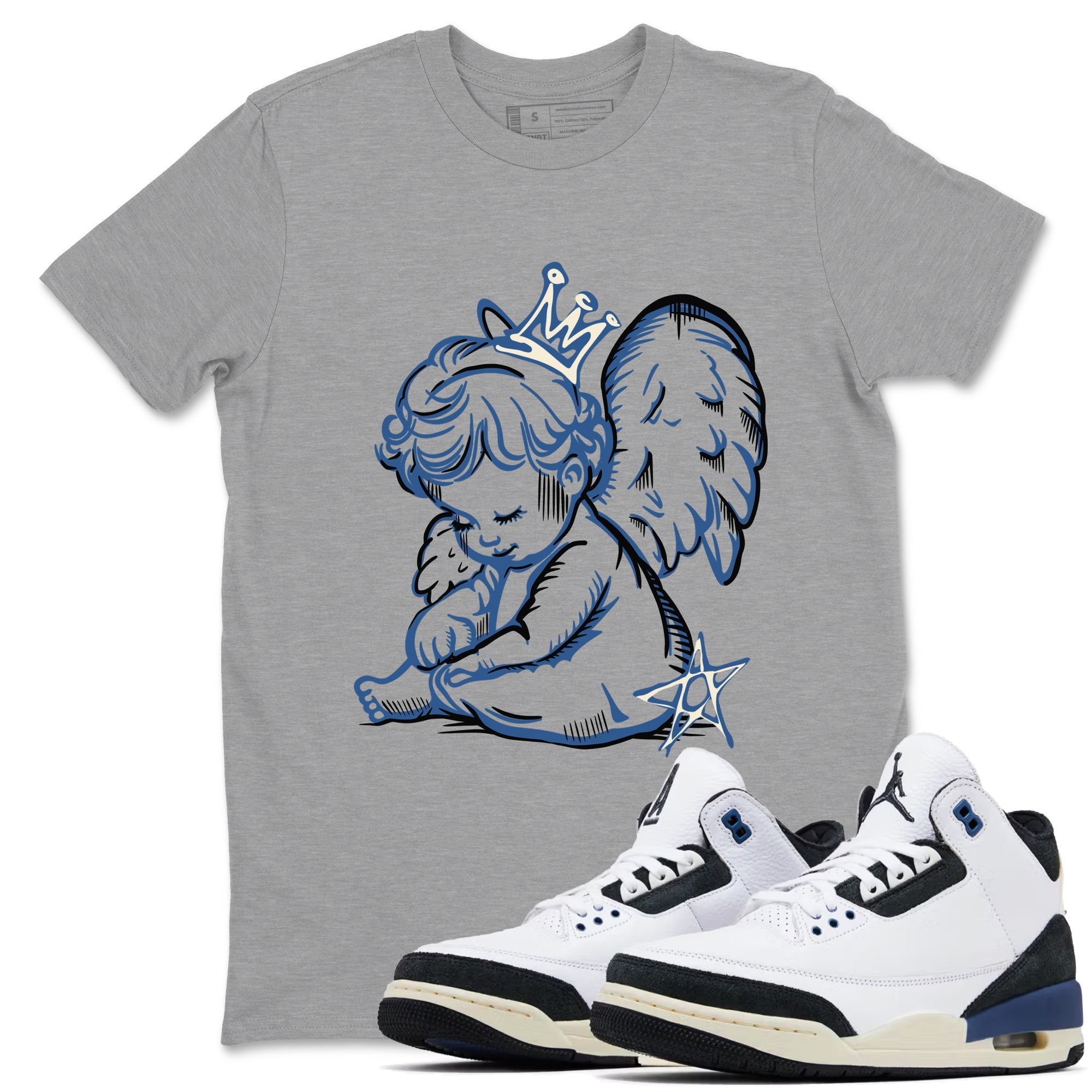 Neon Angel snkmatch Tees - Air Jordan 3 A Ma Maniere x Diffused Blue