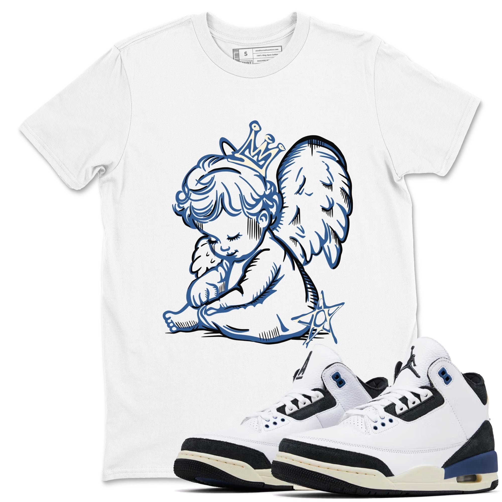 Neon Angel snkmatch Tees - Air Jordan 3 A Ma Maniere x Diffused Blue
