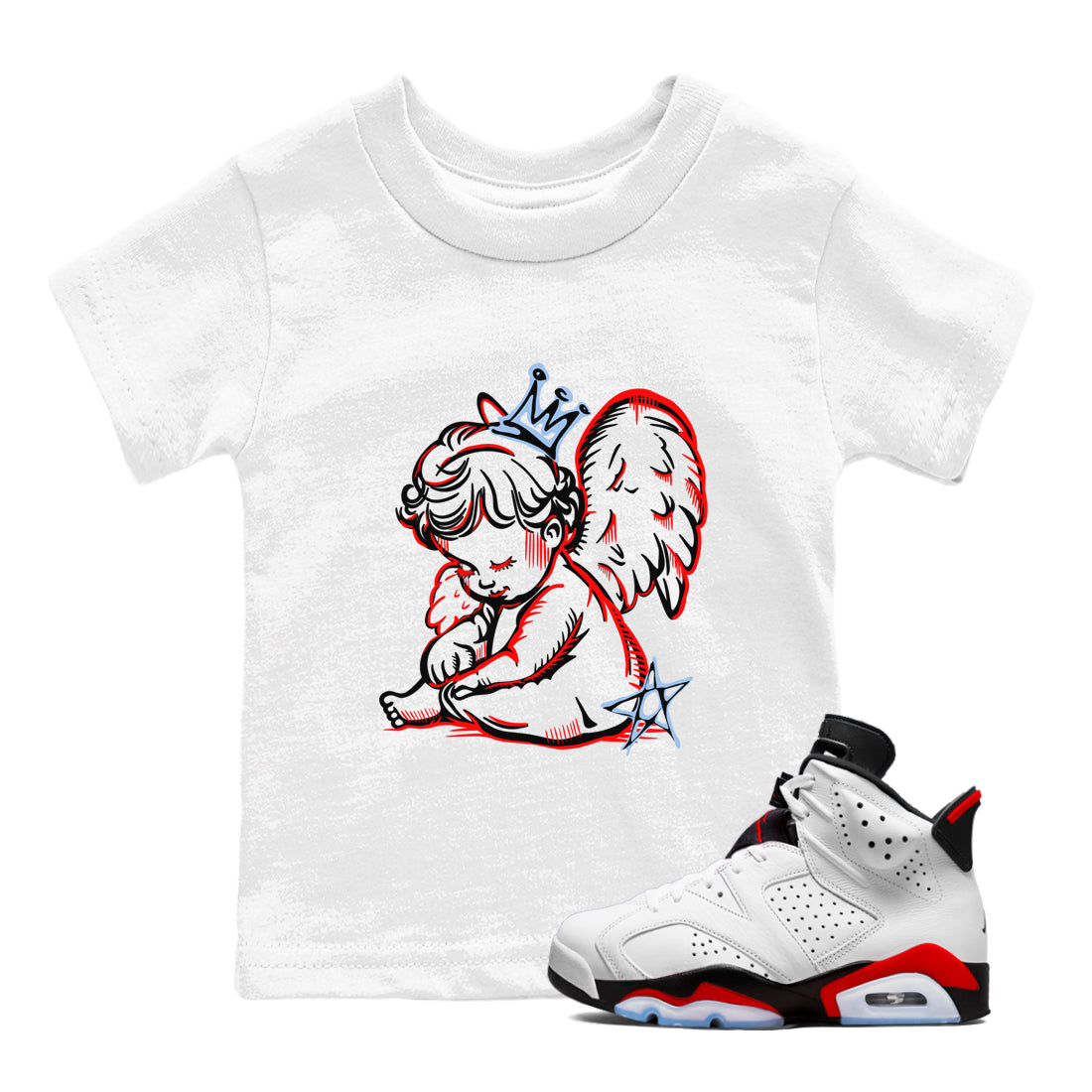 Neon Angel snkmatch Tees Kids - Air Jordan 6 Fire Red