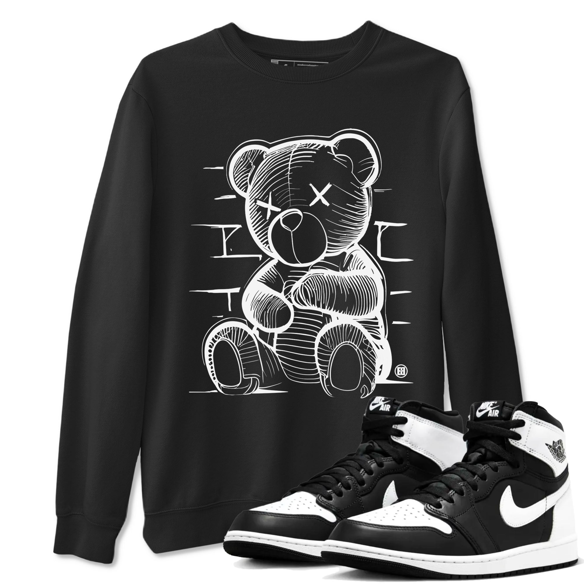 Neon Bear snkmatch Tees - Air Jordan 1 Black White