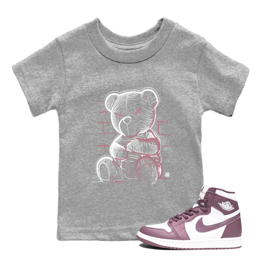 Neon Bear snkmatch Tee Kids - Air Jordan 1 Mauve