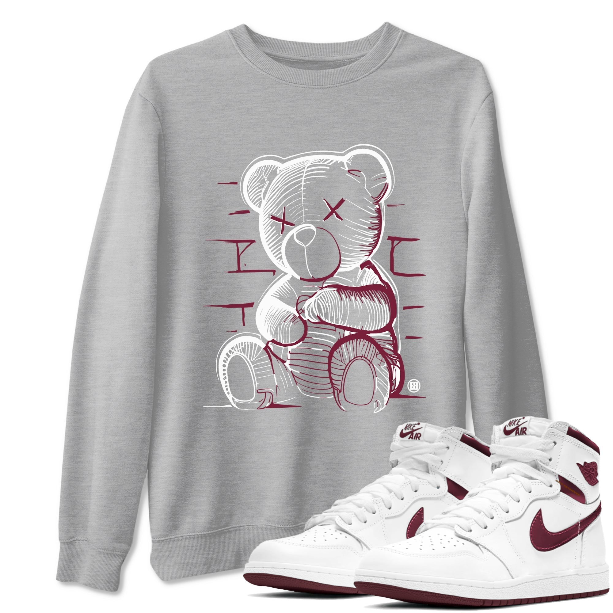 Neon Bear snkmatch Tees - Air Jordan 1 Metallic Burgundy