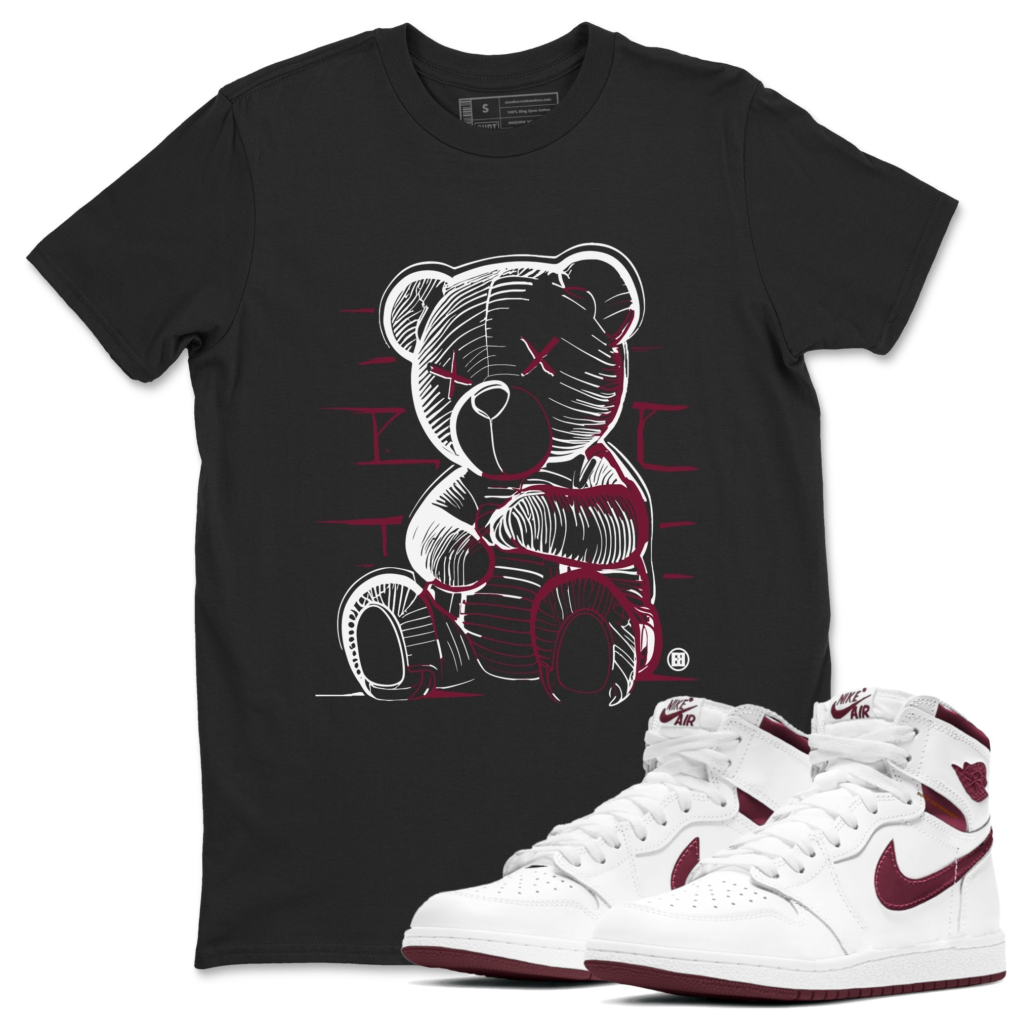 Neon Bear snkmatch Tees - Air Jordan 1 Metallic Burgundy