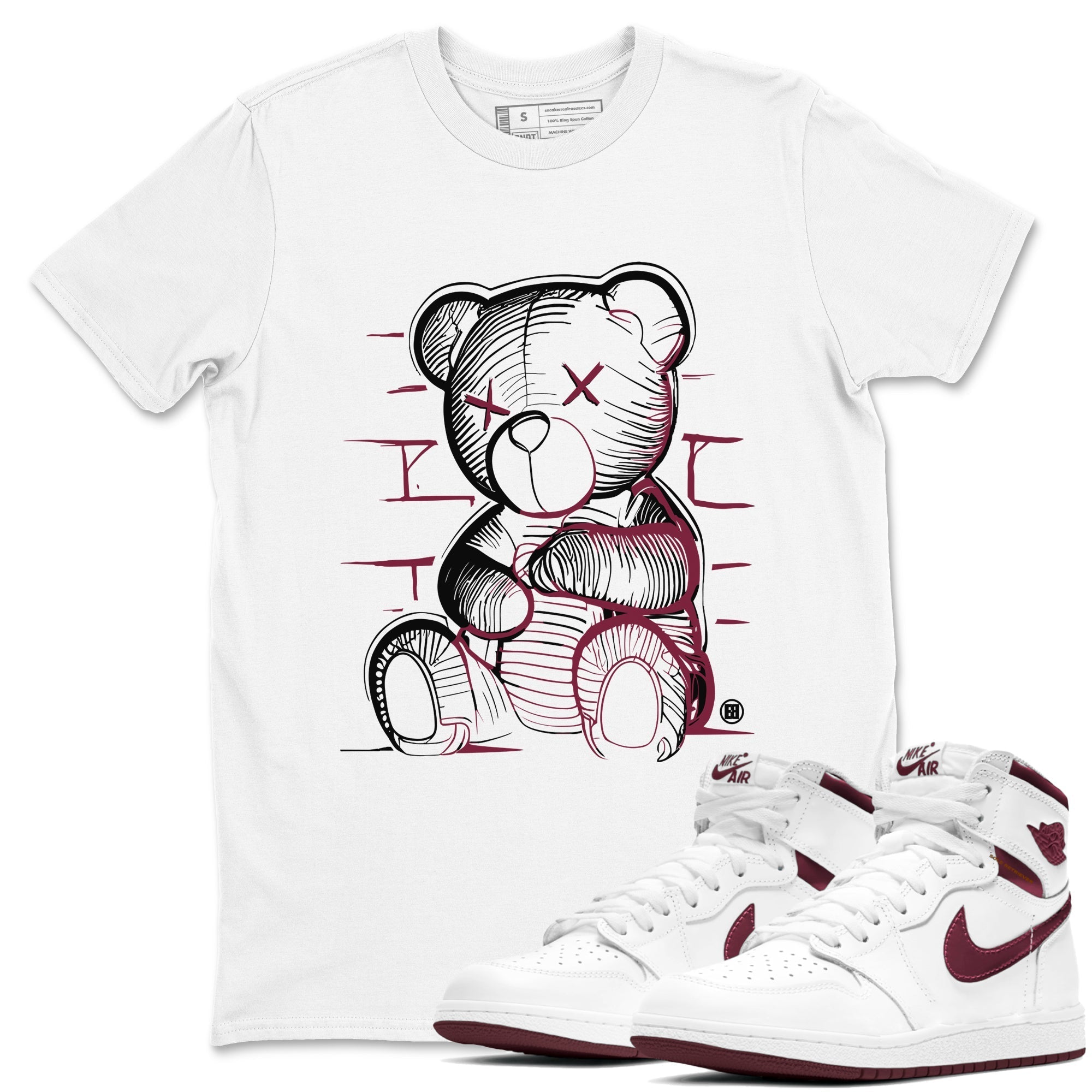 Neon Bear snkmatch Tees - Air Jordan 1 Metallic Burgundy