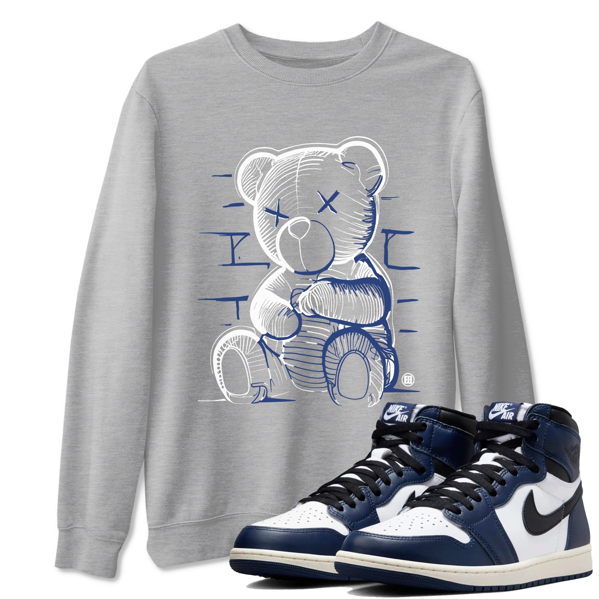 Neon Bear snkmatch Tees - Air Jordan 1 Midnight Navy