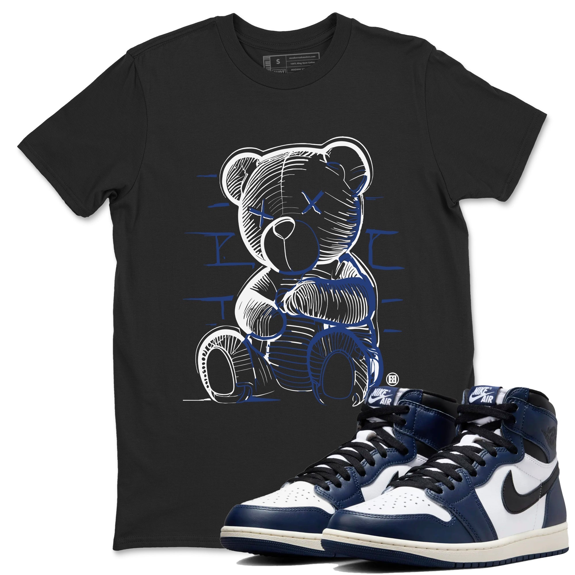 Neon Bear snkmatch Tees - Air Jordan 1 Midnight Navy