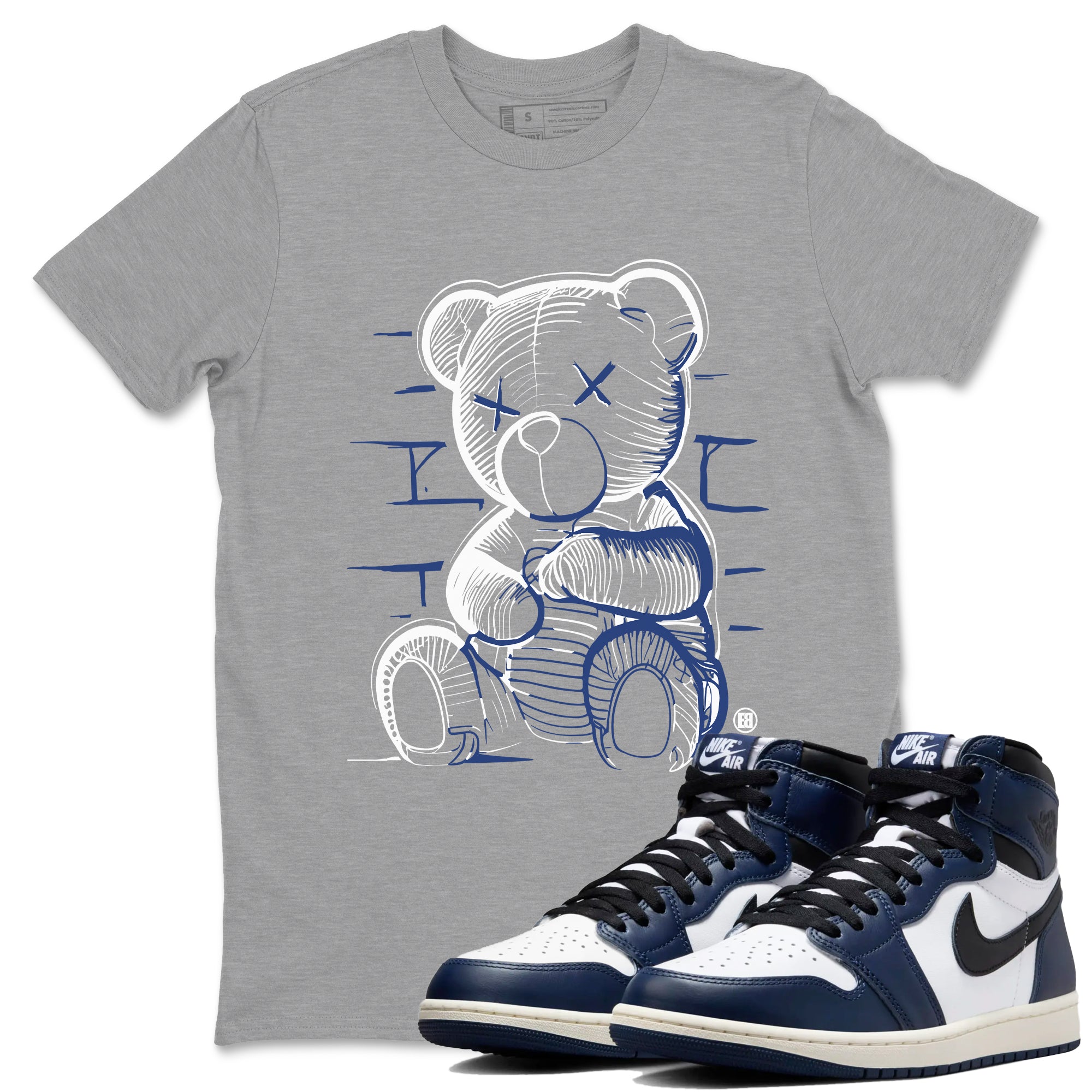 Neon Bear snkmatch Tees - Air Jordan 1 Midnight Navy