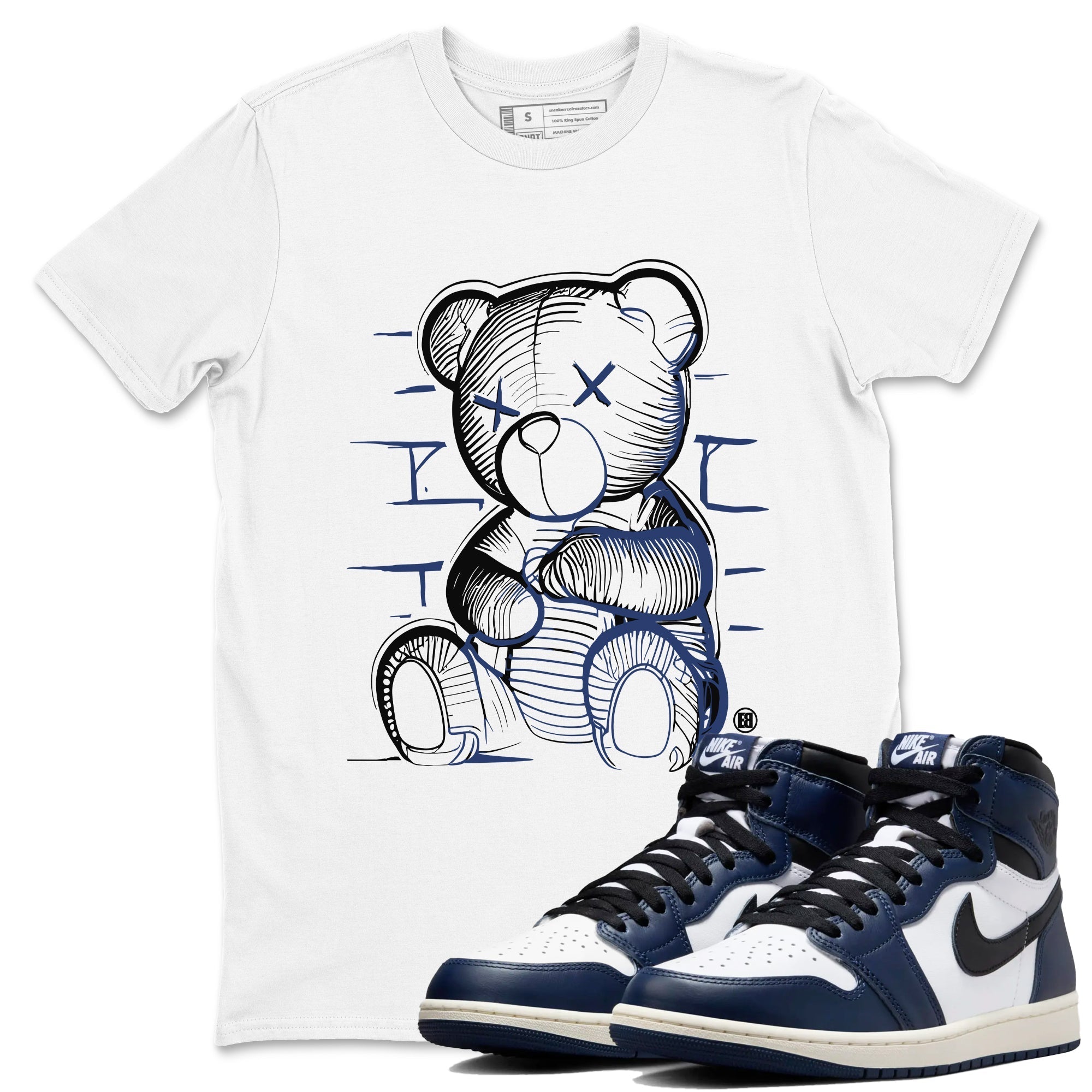 Neon Bear snkmatch Tees - Air Jordan 1 Midnight Navy