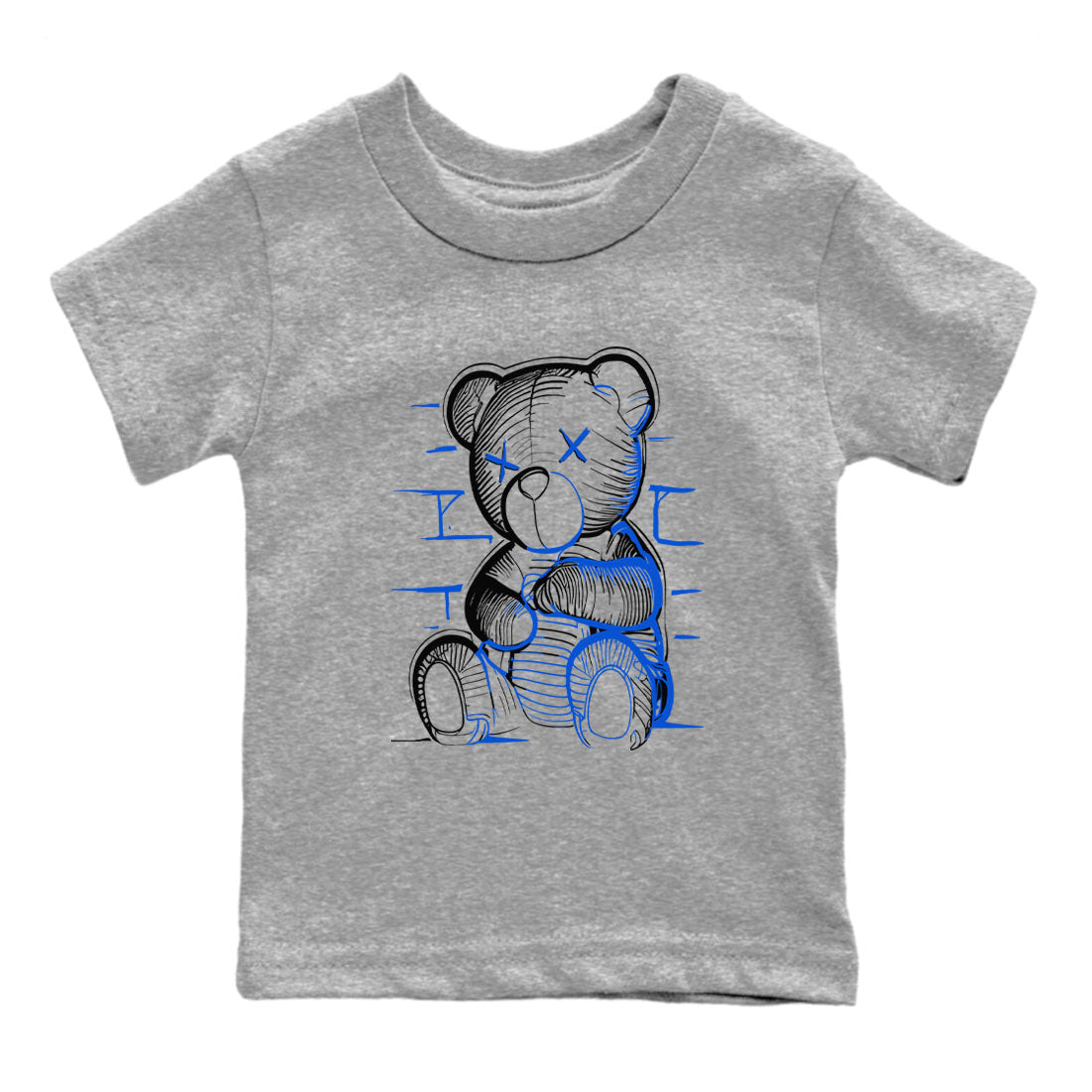 Neon Bear snkmatch Tees Kids - Air Jordan 11 Black and Varsity Royal