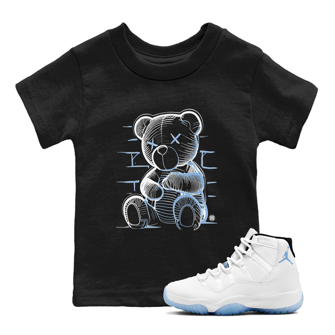 Neon Bear snkmatch Tees Kids - Air Jordan 11 Legend Blue