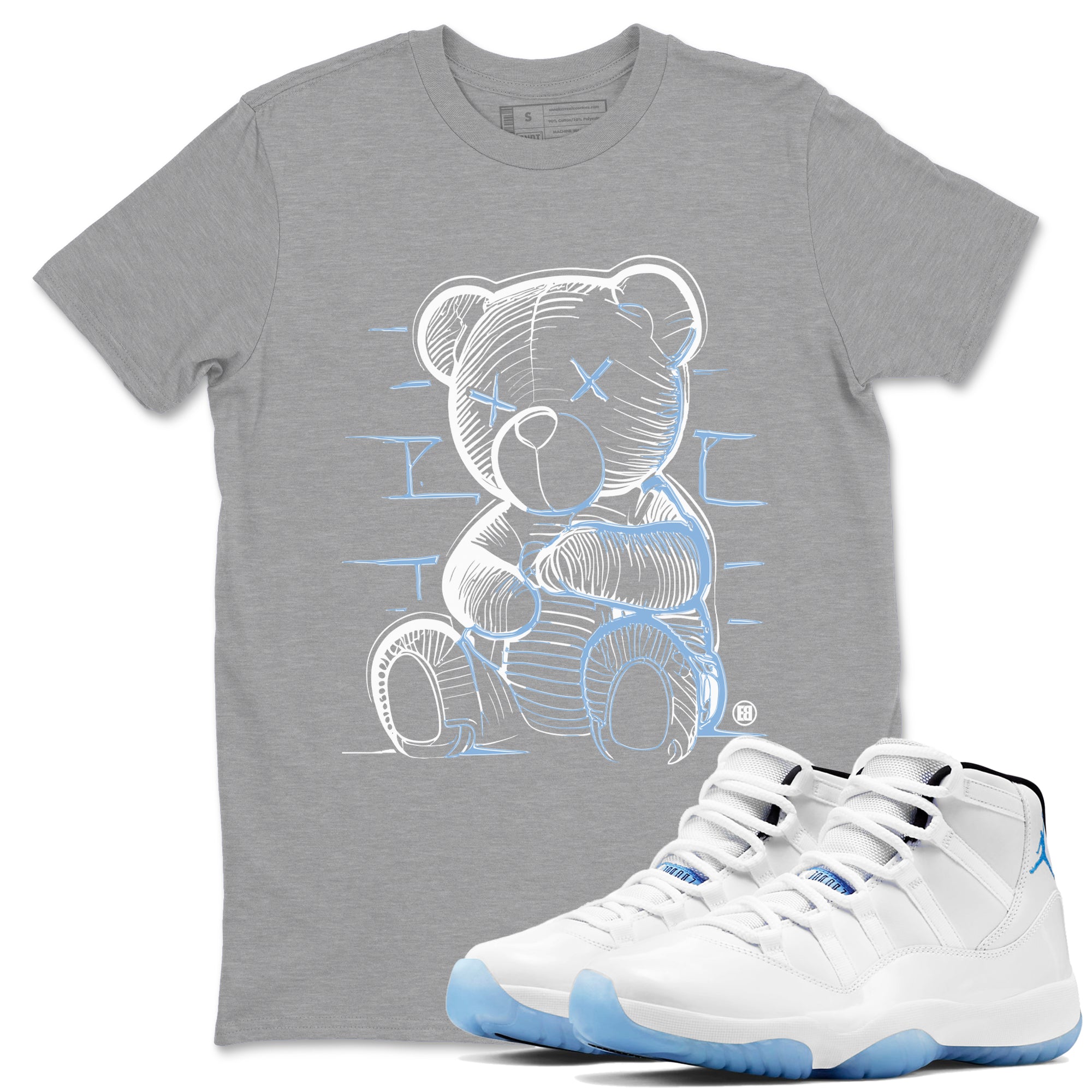 Neon Bear snkmatch Tees - Air Jordan 11 Legend Blue
