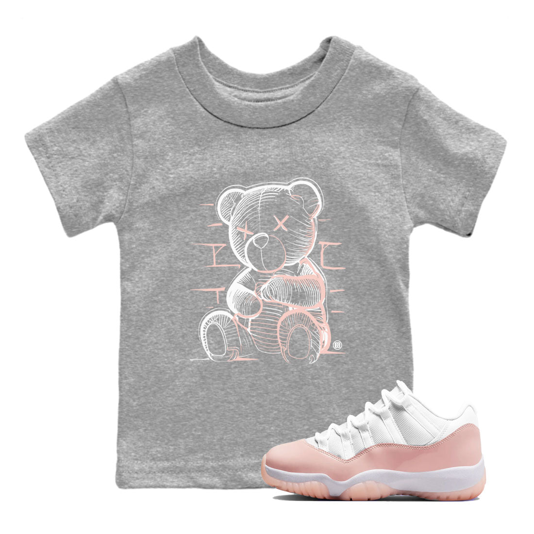 Neon Bear snkmatch Tees Kids - Air Jordan 11 Legend Pink