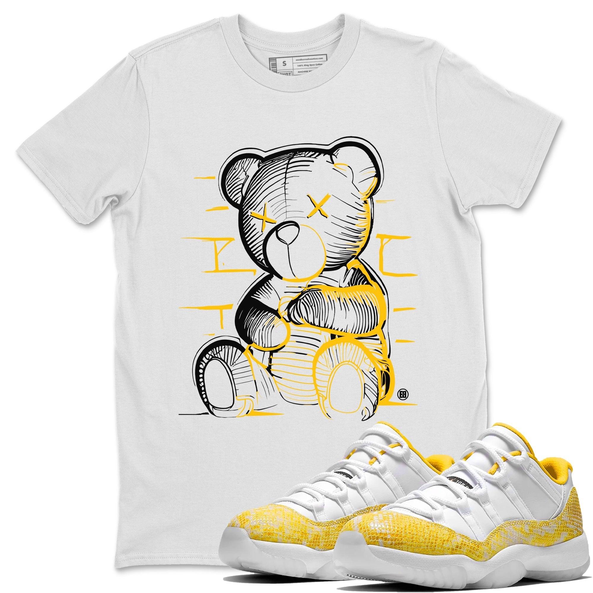 Neon Bear Unisex Tops - Air Jordan 11 Yellow Python