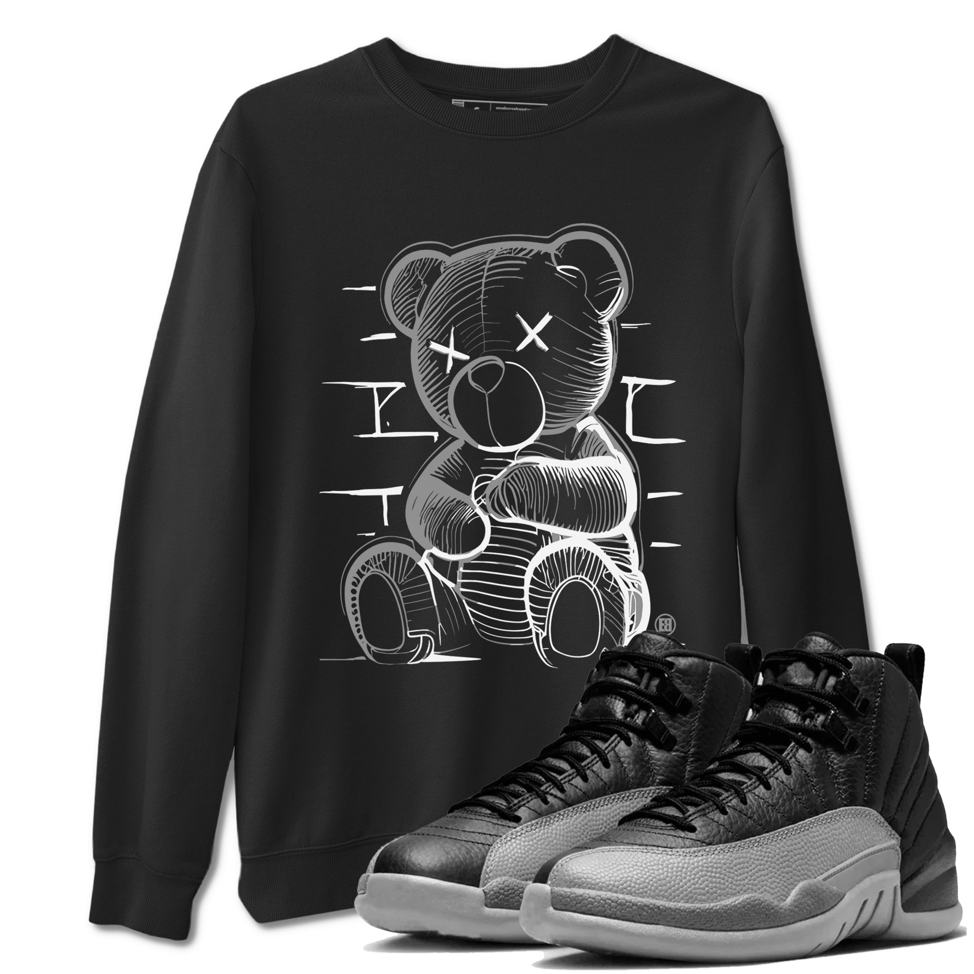 Neon Bear snkmatch Tees - Air Jordan 12 Black Wolf Grey