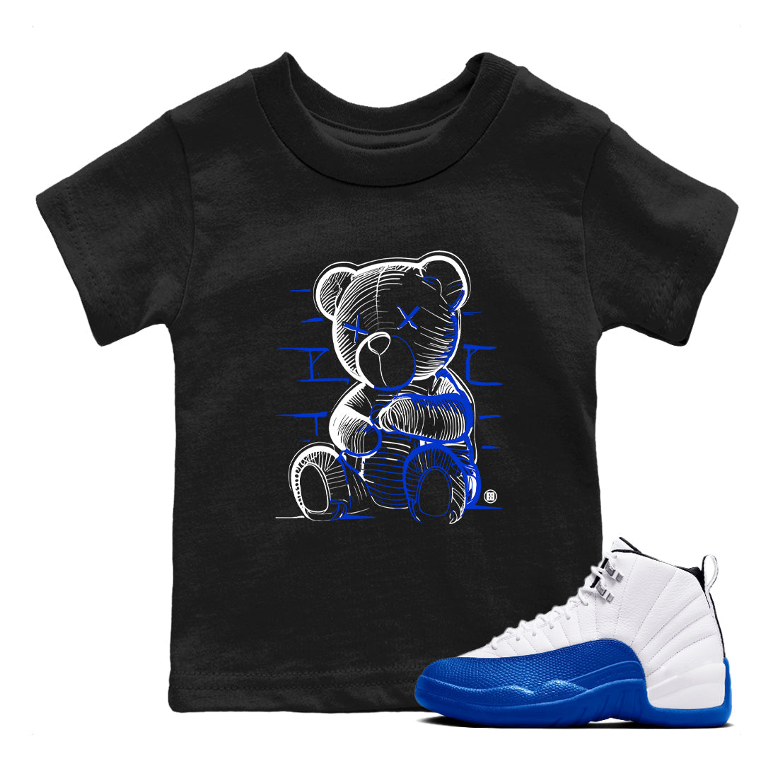 Neon Bear snkmatch Tees Kids - Air Jordan 12 Blueberry