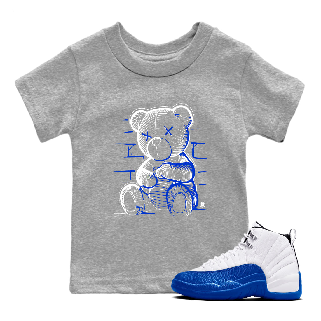Neon Bear snkmatch Tees Kids - Air Jordan 12 Blueberry