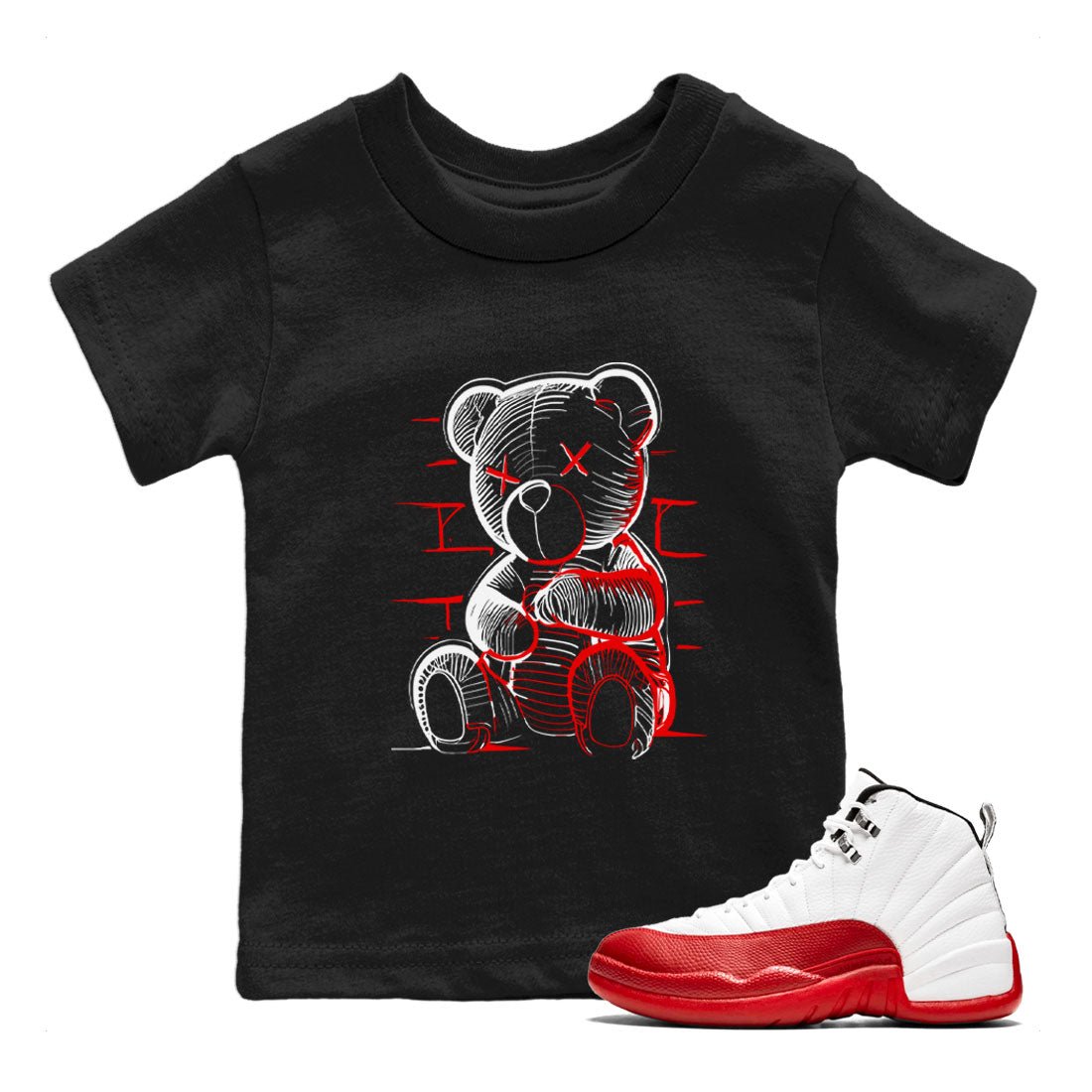 Neon Bear snkmatch Tee Kids - Air Jordan 12 Cherry
