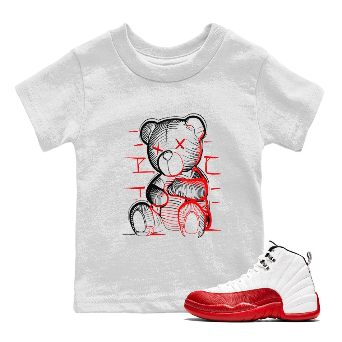 Neon Bear snkmatch Tee Kids - Air Jordan 12 Cherry