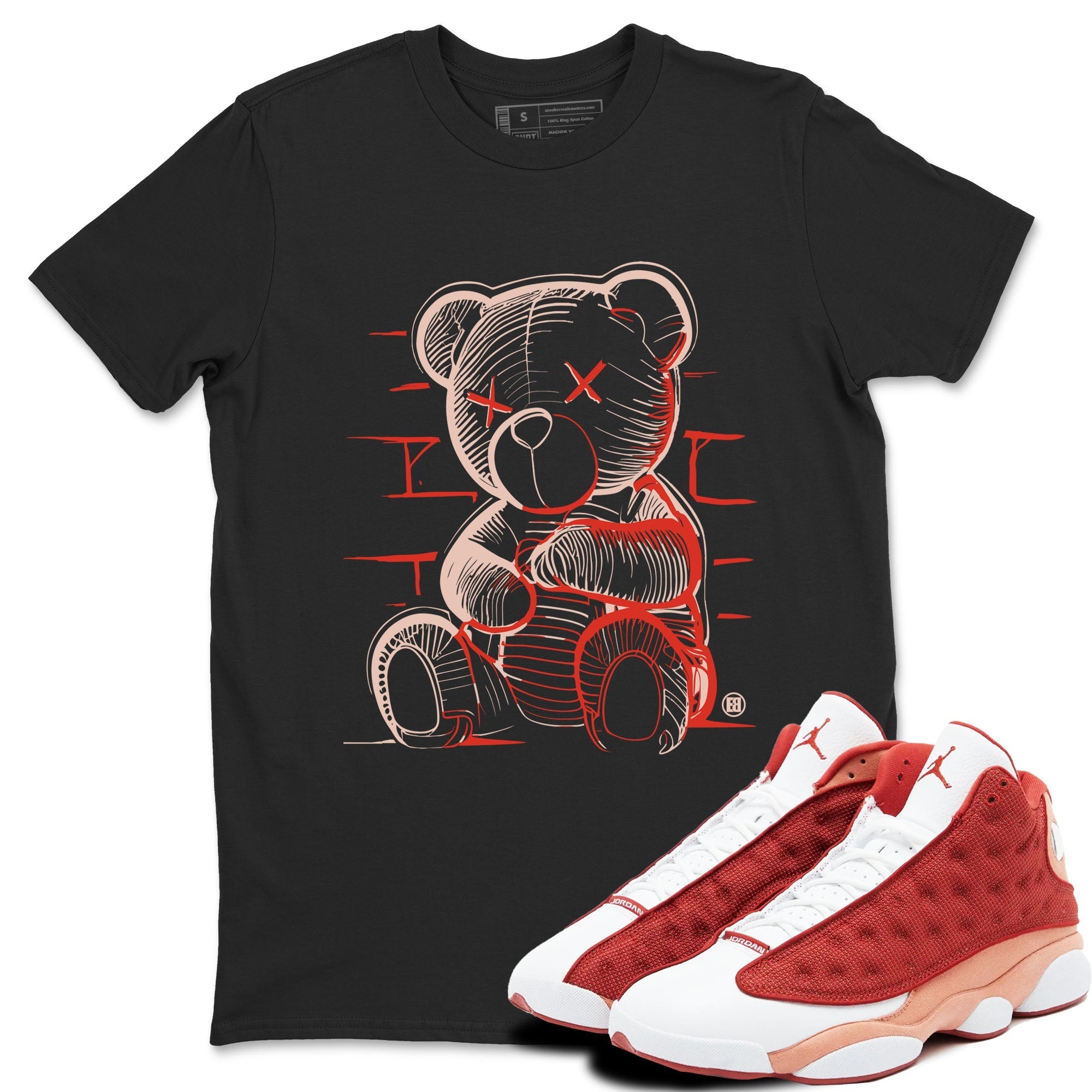 Neon Bear snkmatch Tees - Air Jordan 13 Dune Red