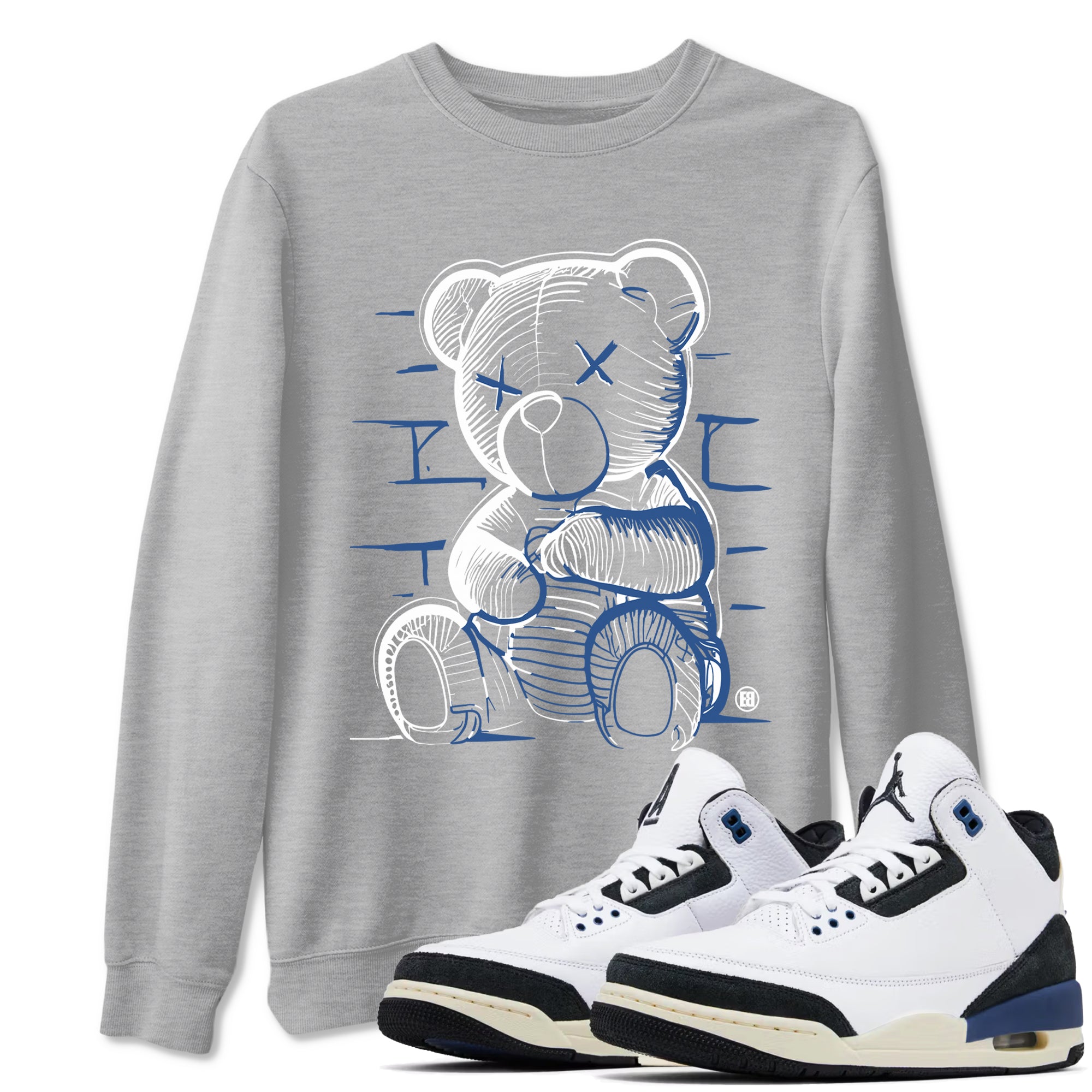 Neon Bear snkmatch Tees - Air Jordan 3 A Ma Maniere x Diffused Blue