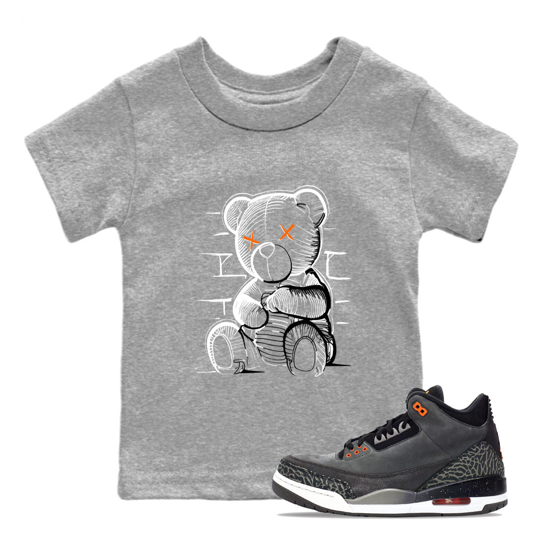 Neon Bear snkmatch Tee Kids - Air Jordan 3 Fear