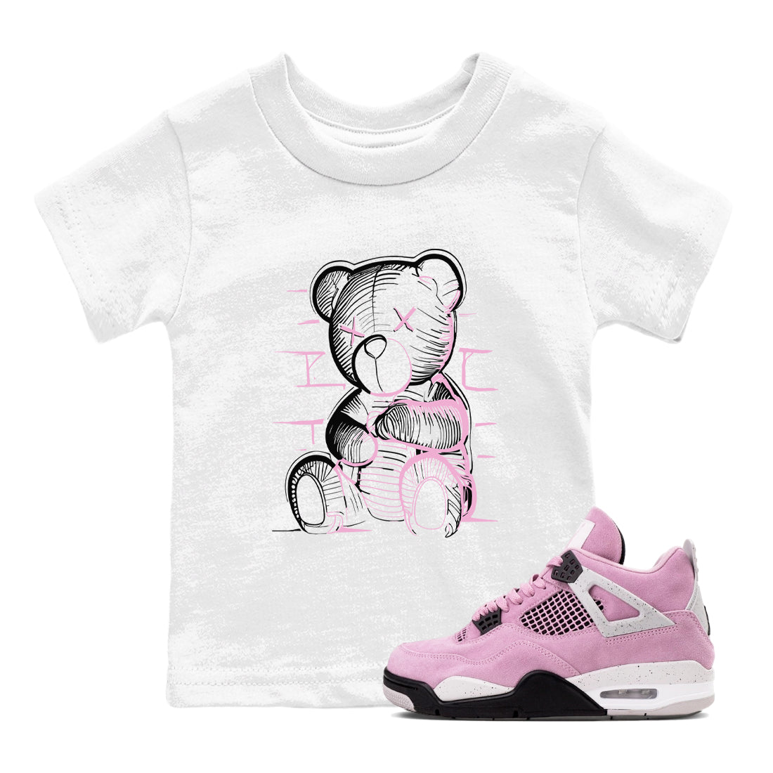 Neon Bear snkmatch Tees Kids - Air Jordan 4 Orchid