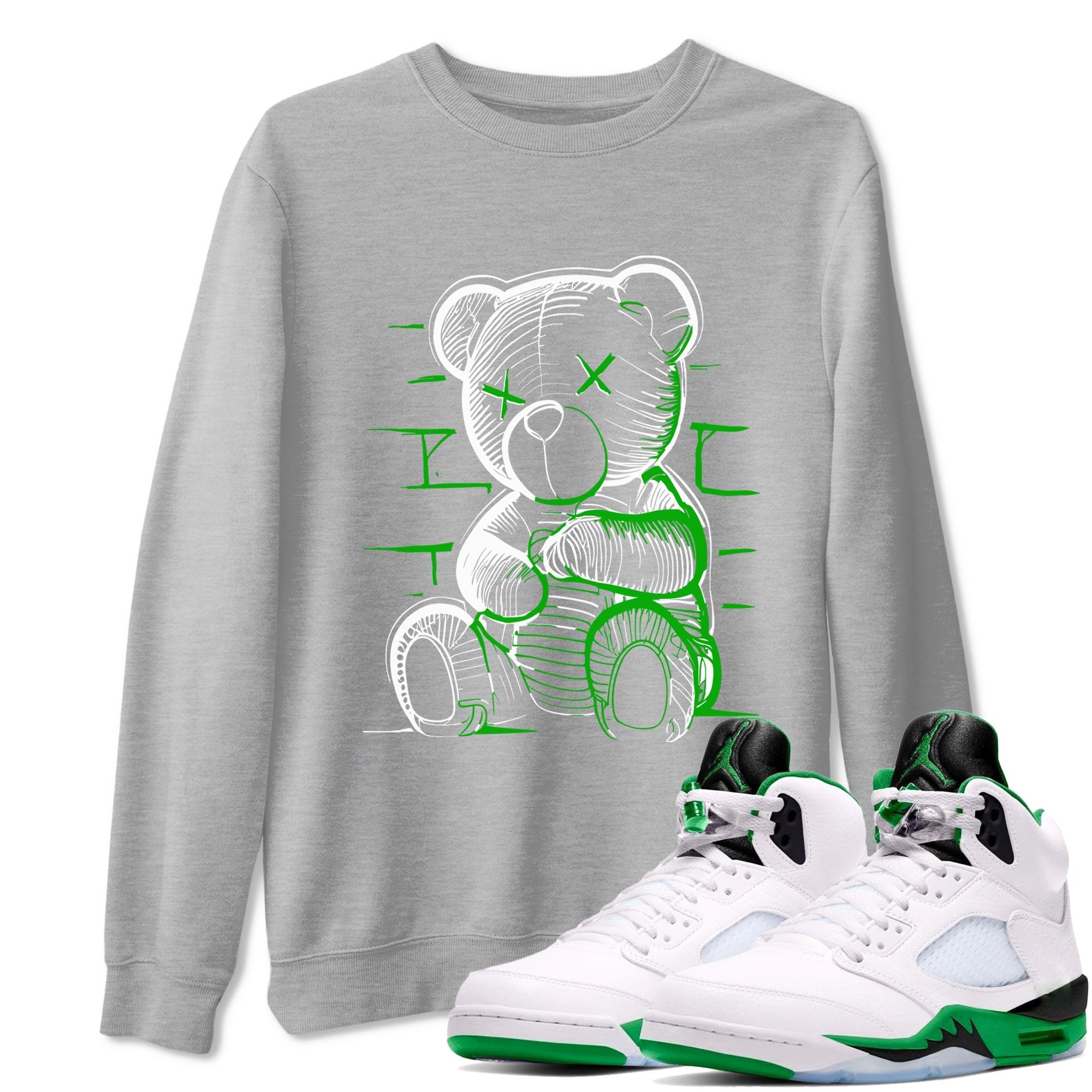 Neon Bear snkmatch Tee - Air Jordan 5 Lucky Green