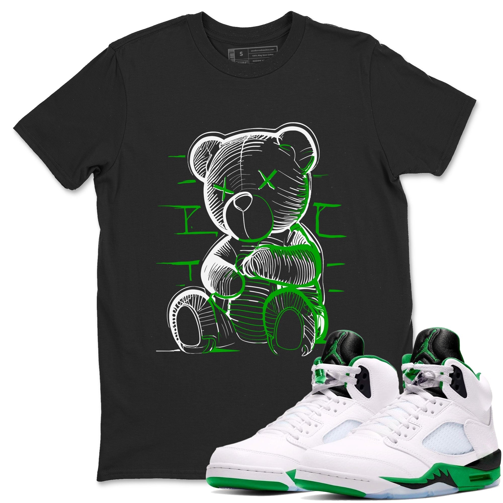 Neon Bear snkmatch Tee - Air Jordan 5 Lucky Green
