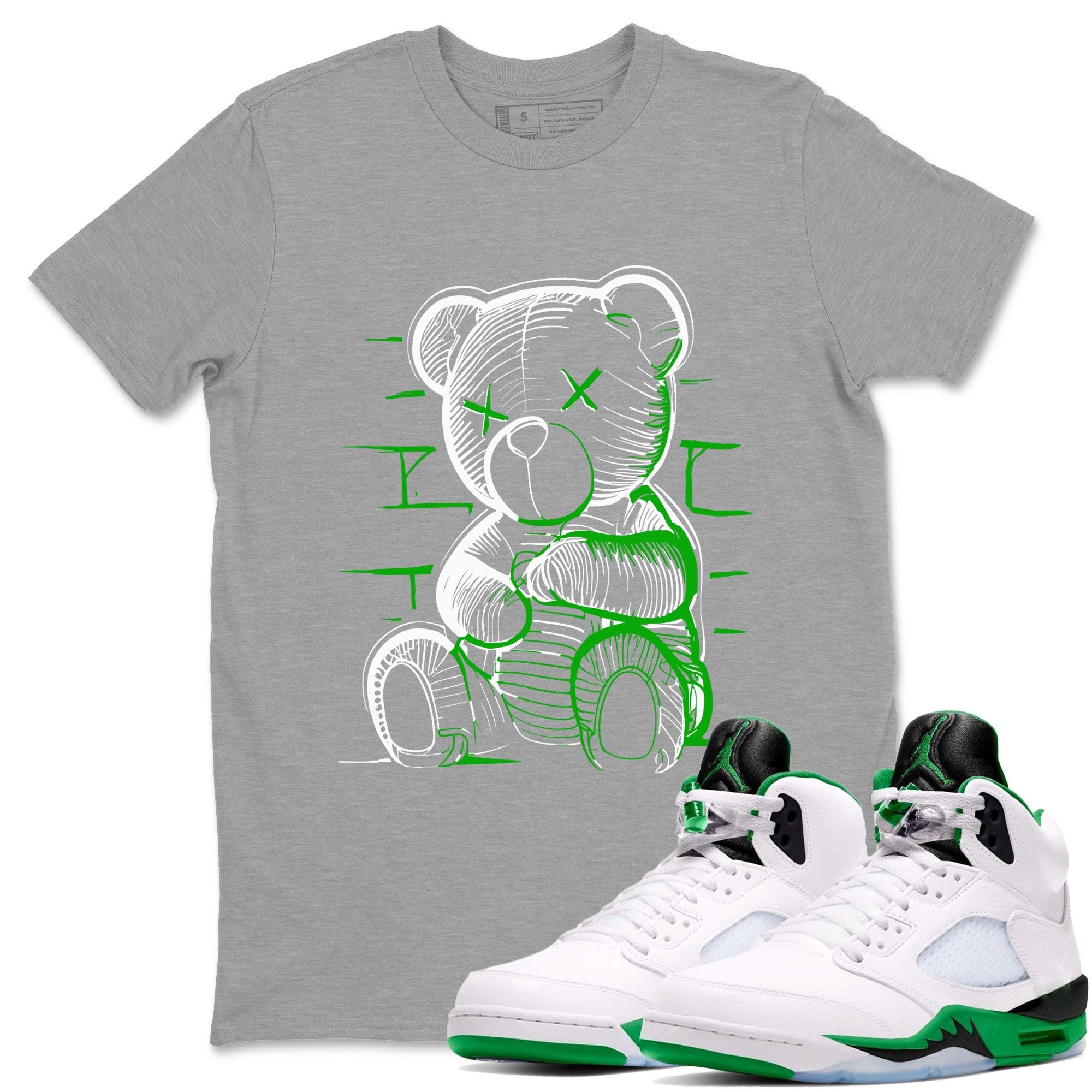 Neon Bear snkmatch Tee - Air Jordan 5 Lucky Green