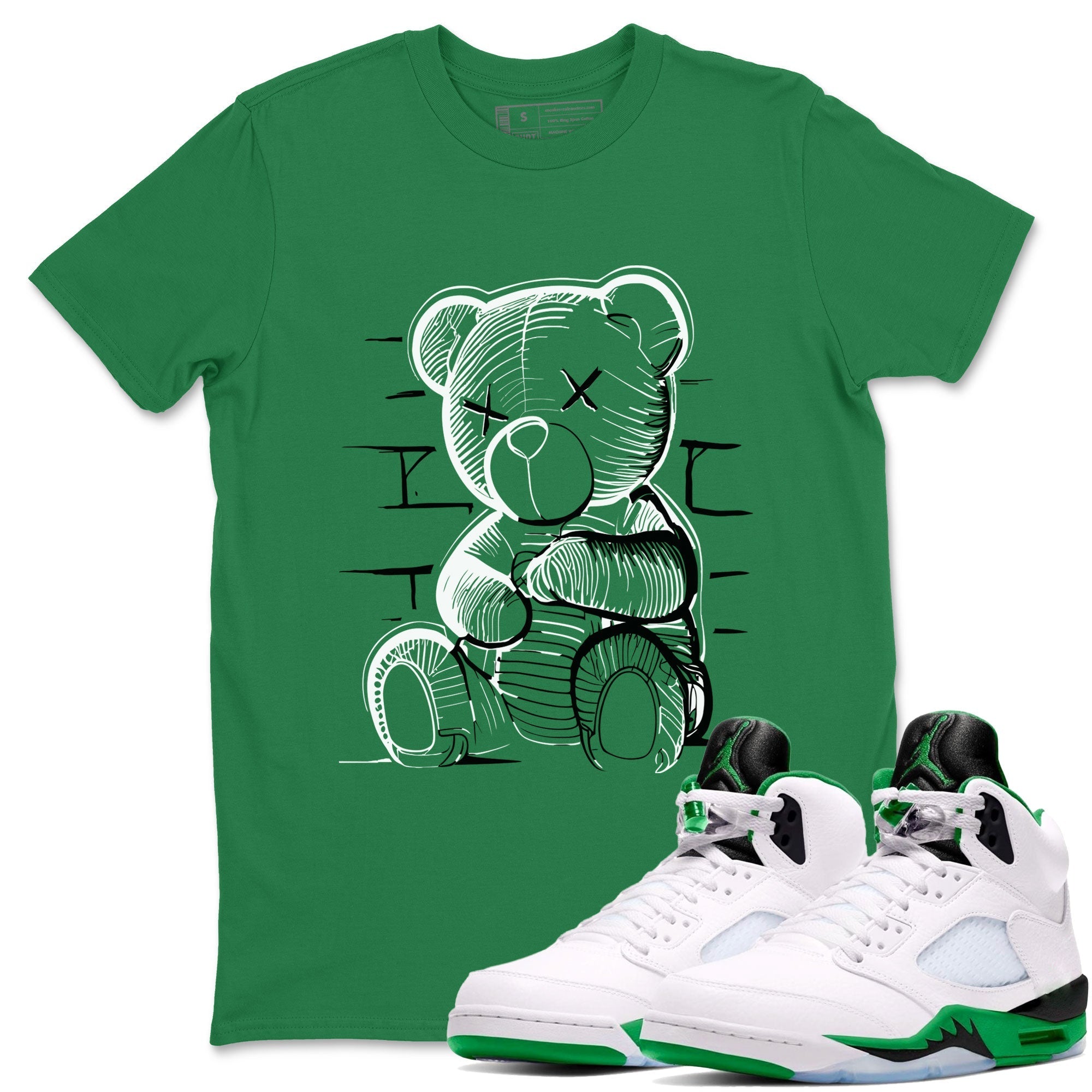Neon Bear snkmatch Tee - Air Jordan 5 Lucky Green