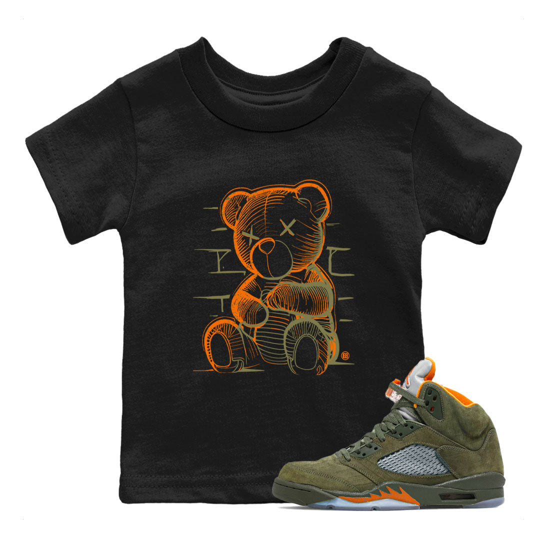 Neon Bear snkmatch Tees Kids - Air Jordan 5 Olive