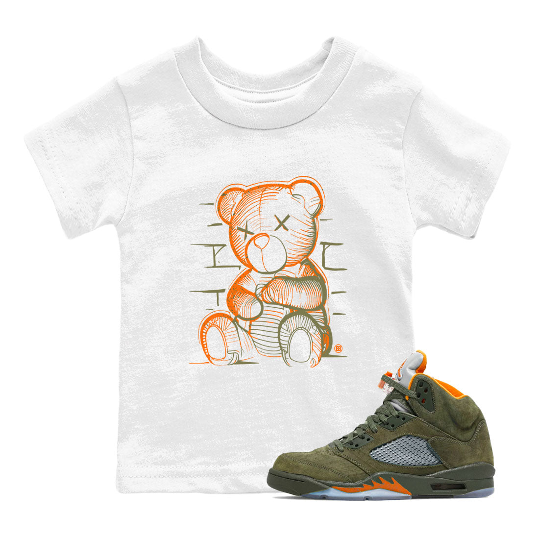 Neon Bear snkmatch Tees Kids - Air Jordan 5 Olive
