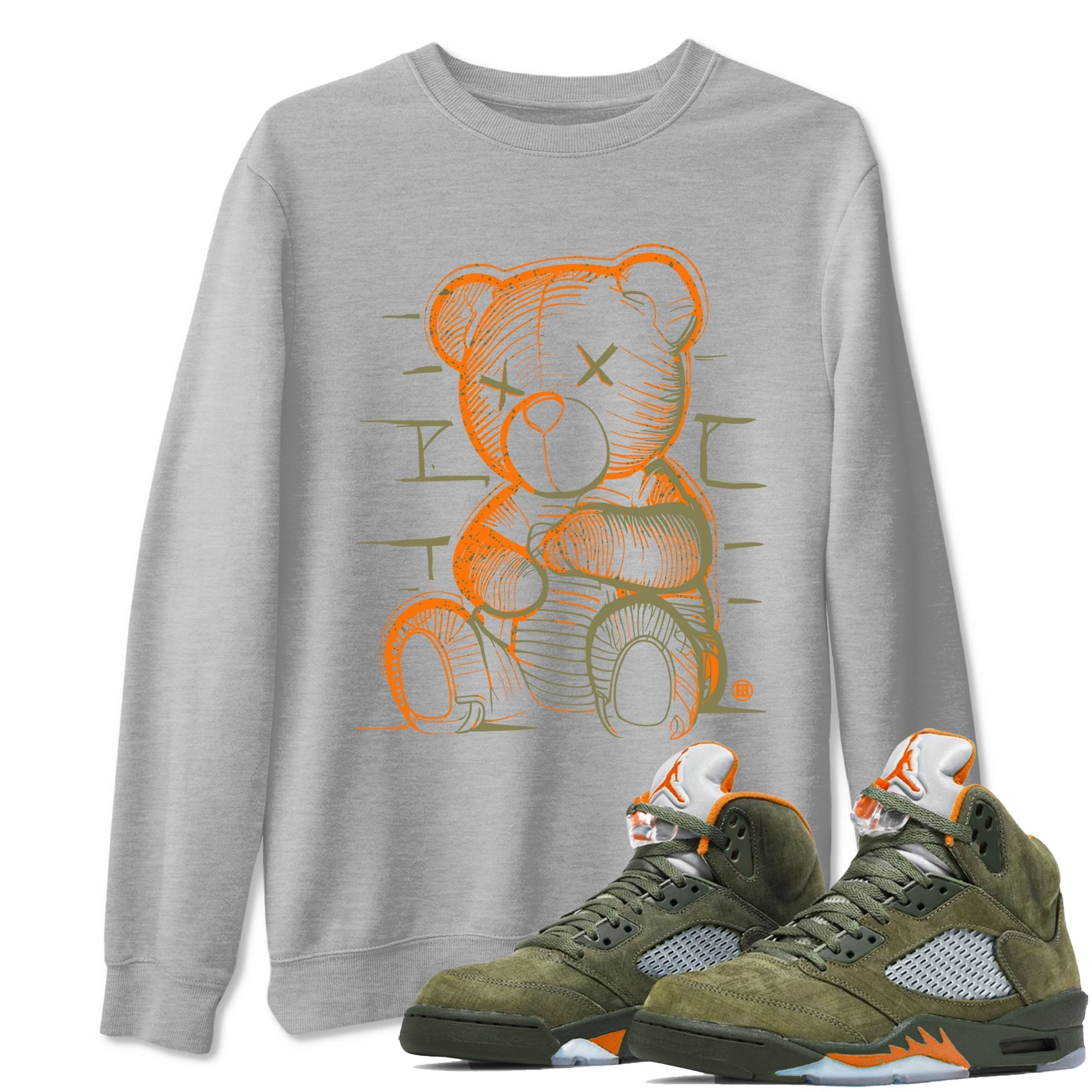 Neon Bear snkmatch Tees - Air Jordan 5 Olive