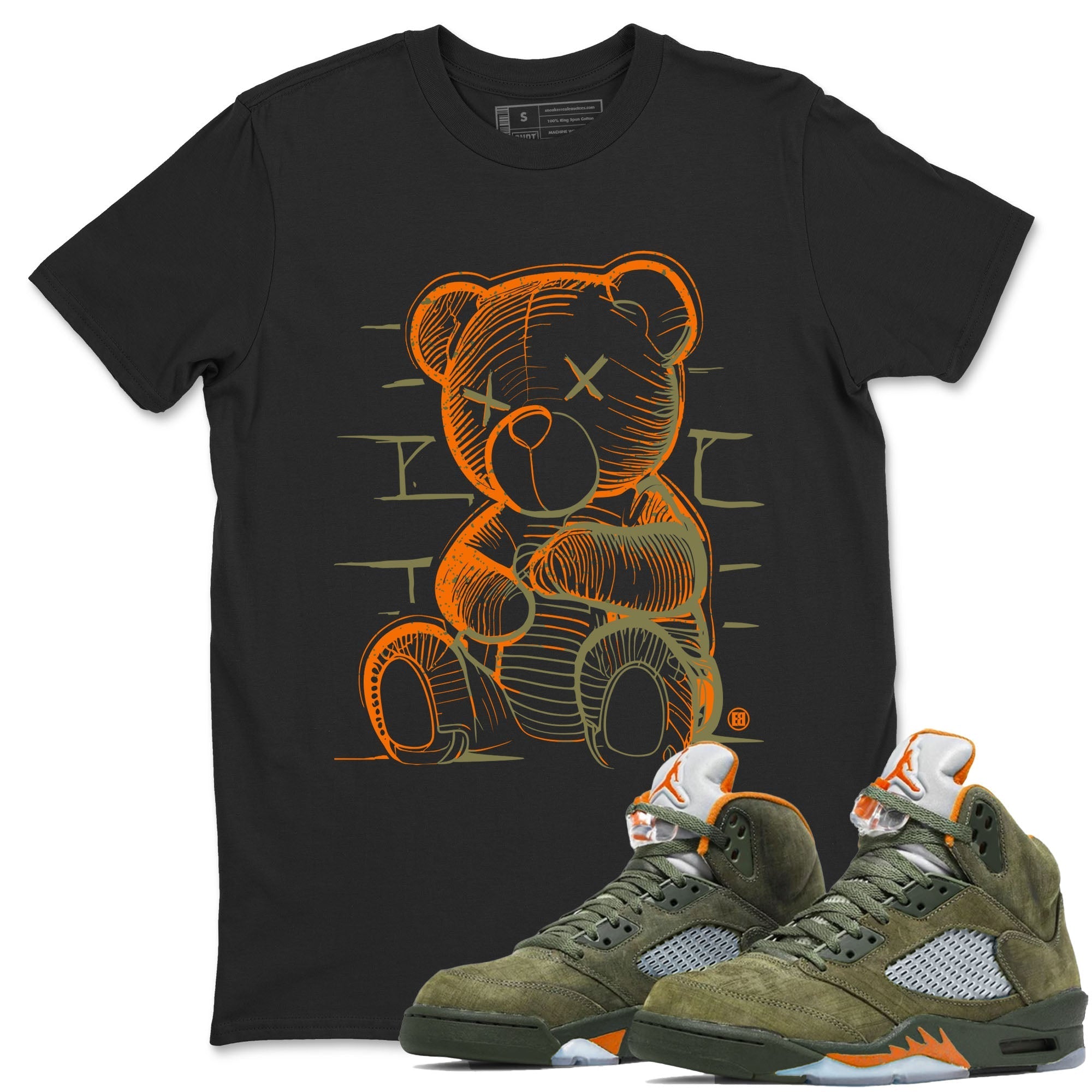 Neon Bear snkmatch Tees - Air Jordan 5 Olive