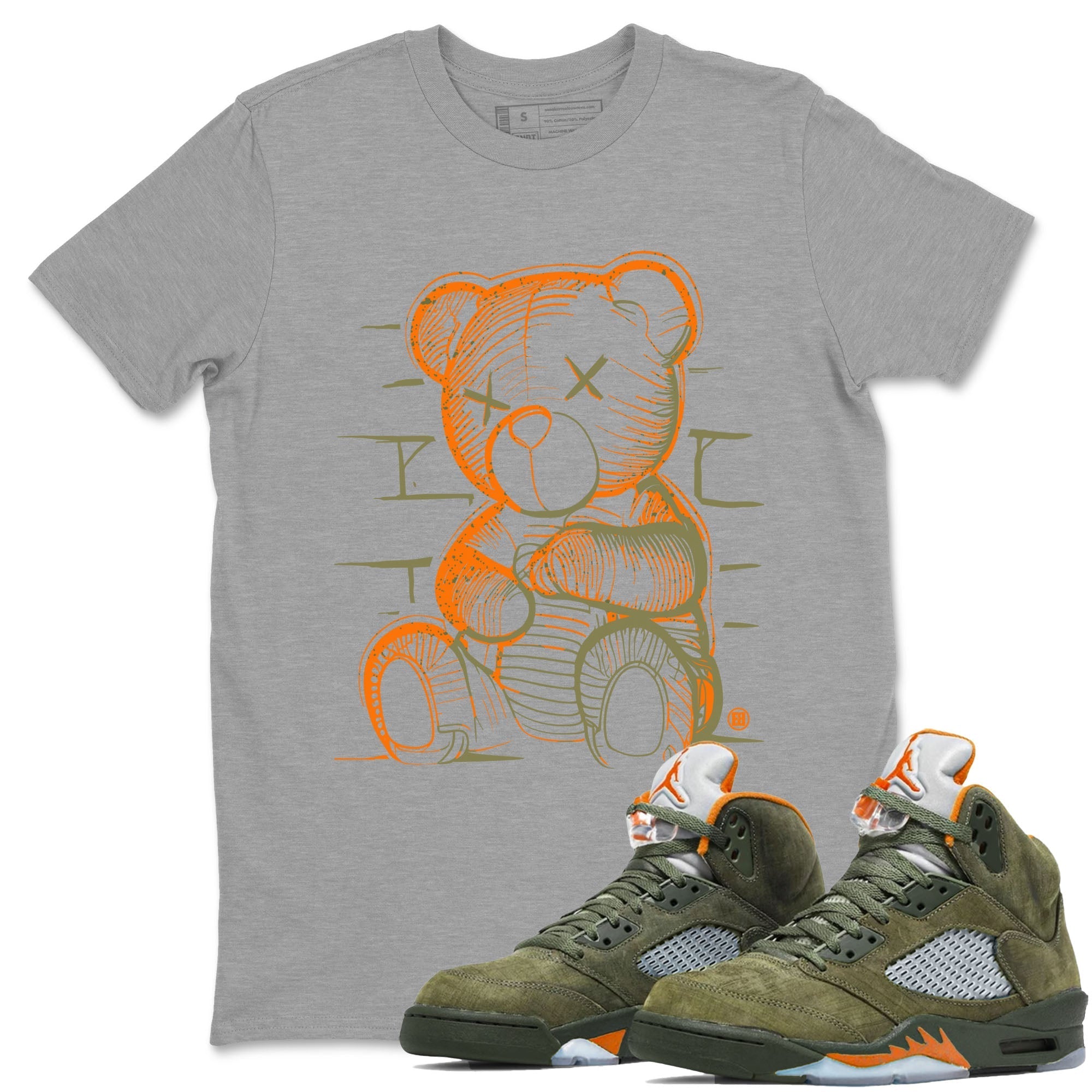 Neon Bear snkmatch Tees - Air Jordan 5 Olive