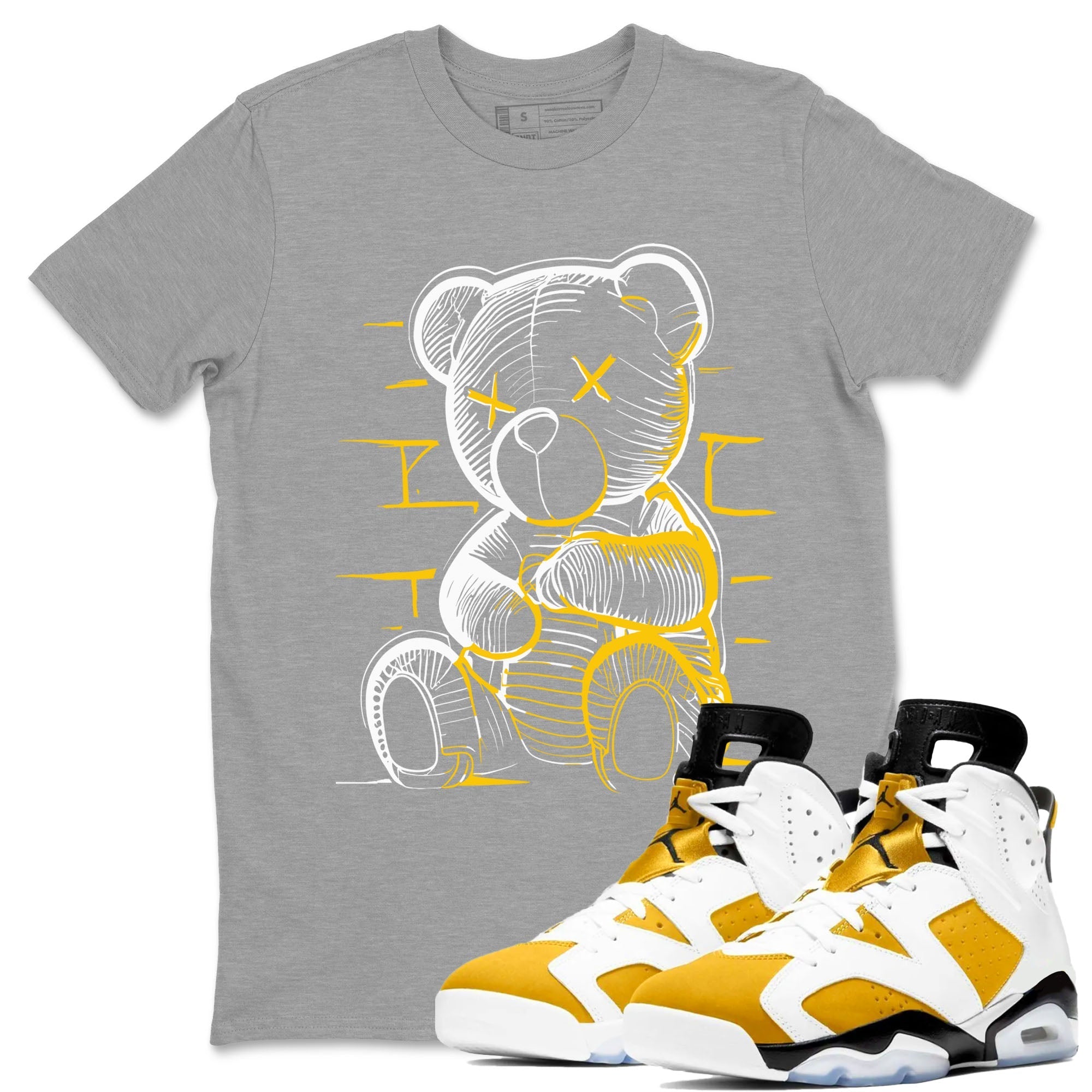 Neon Bear snkmatch Tees - Air Jordan 6 Yellow Ochre